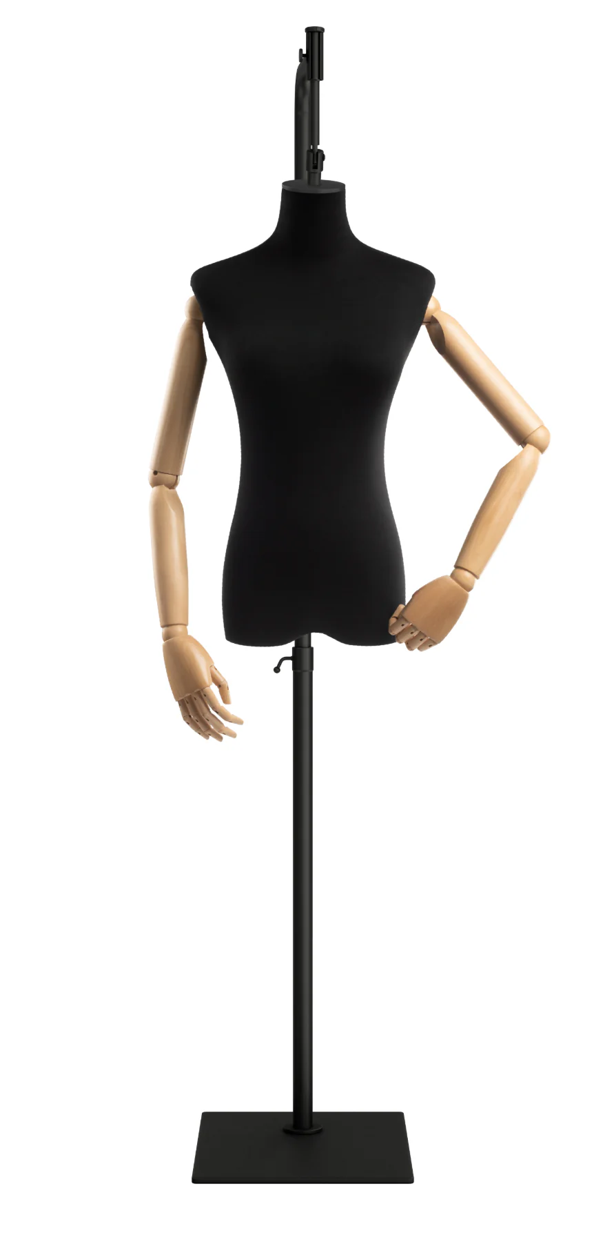 Female Display Dress Form on Metal Hanging Base (Head & Arms Version) - Image 26