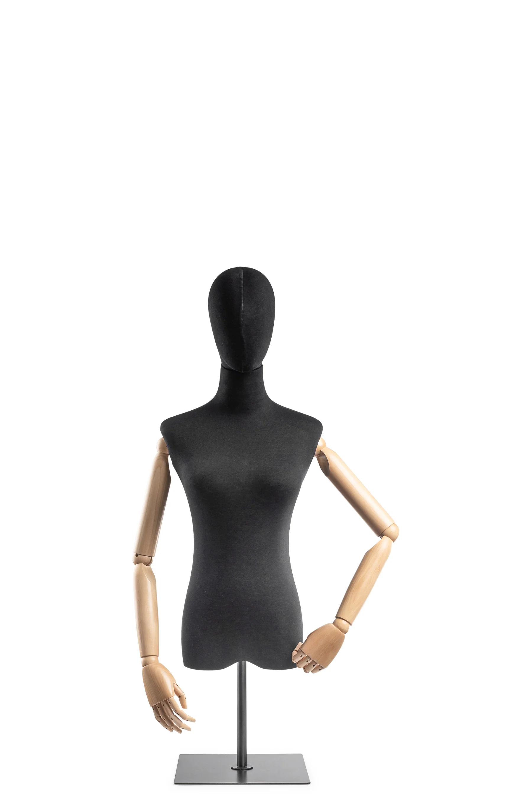 Female Display Dress Form on Metal Tabletop Base (Head & Arms Version) - Image 10