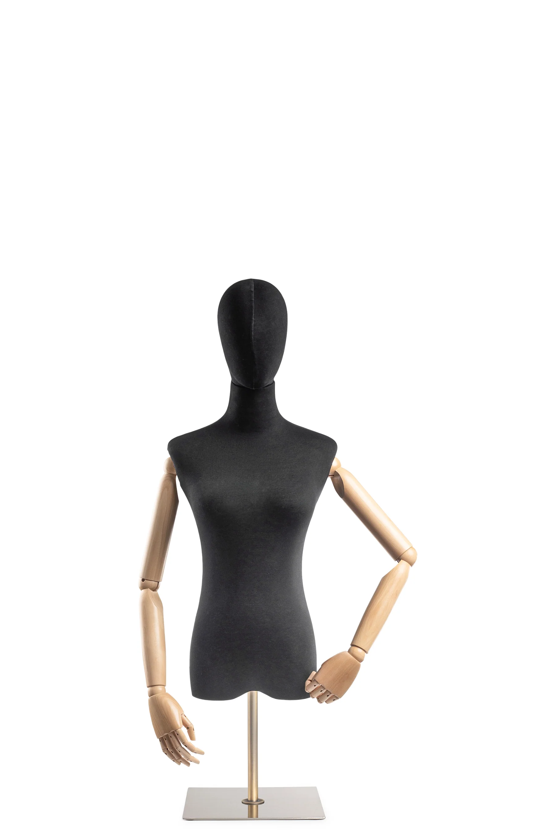 Female Display Dress Form on Metal Tabletop Base (Head & Arms Version) - Image 11
