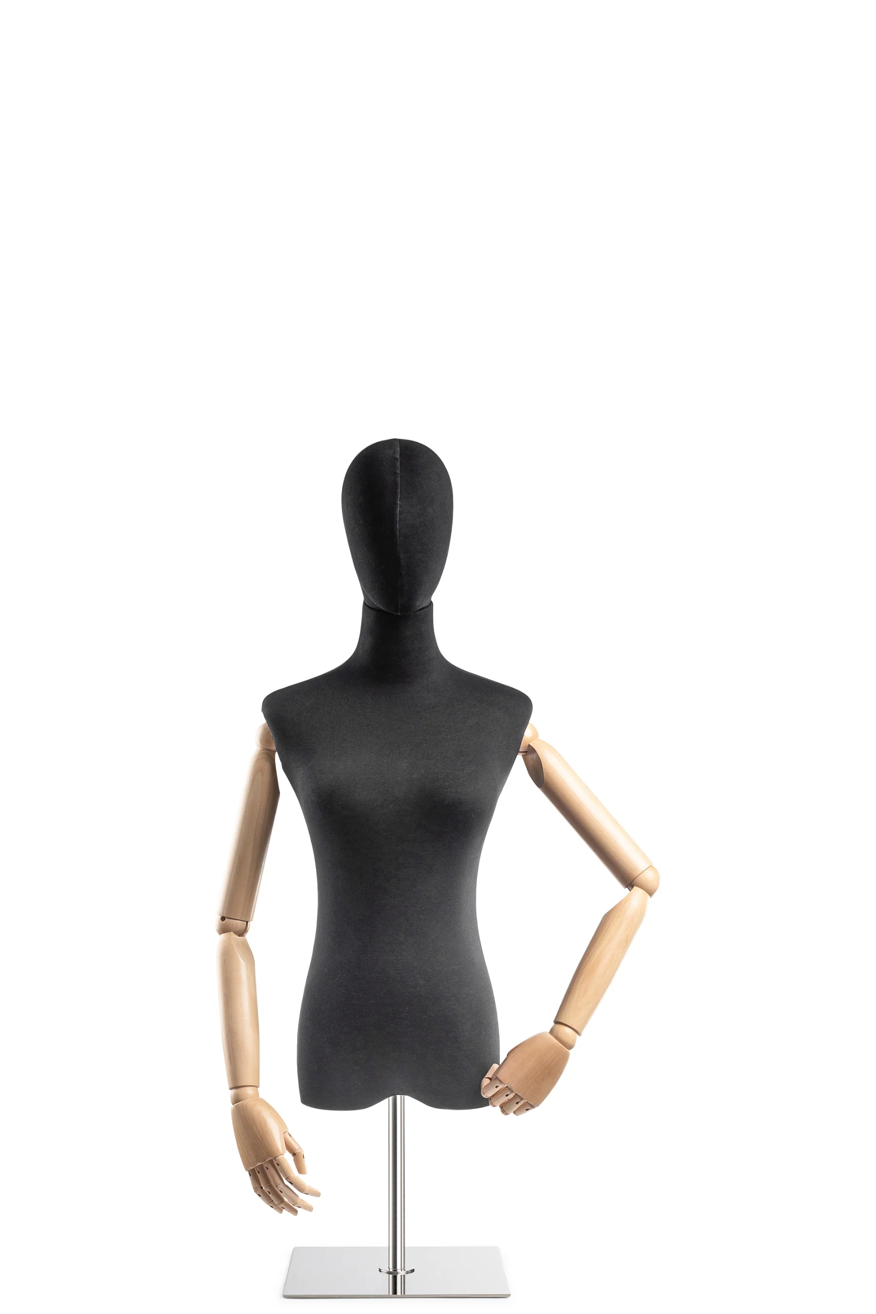 Female Display Dress Form on Metal Tabletop Base (Head & Arms Version) - Image 12
