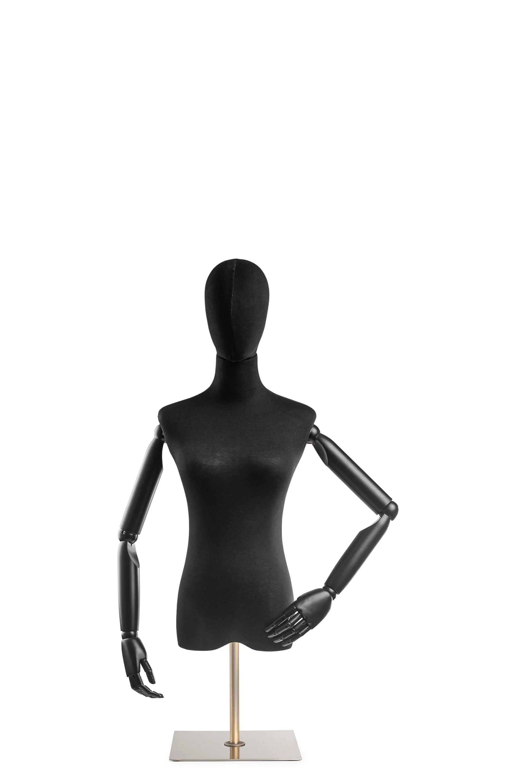 Female Display Dress Form on Metal Tabletop Base (Head & Arms Version) - Image 6