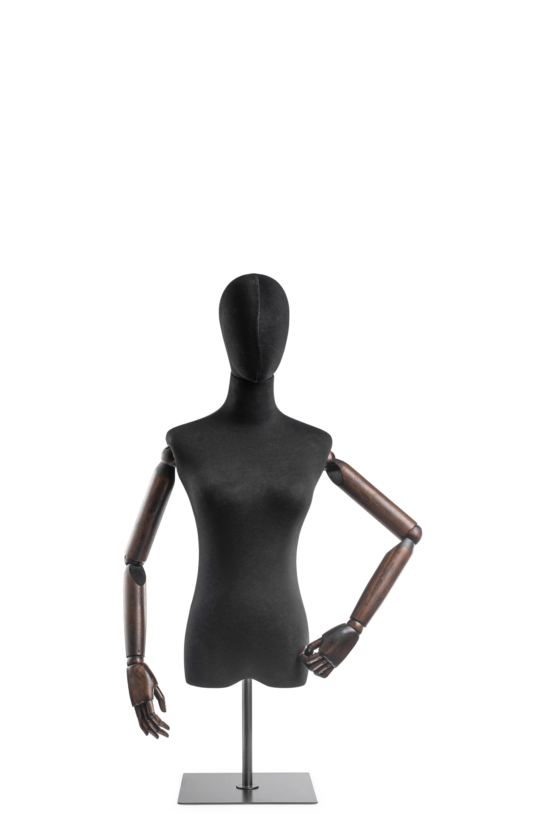 Female Display Dress Form on Metal Tabletop Base (Head & Arms Version) - Image 7