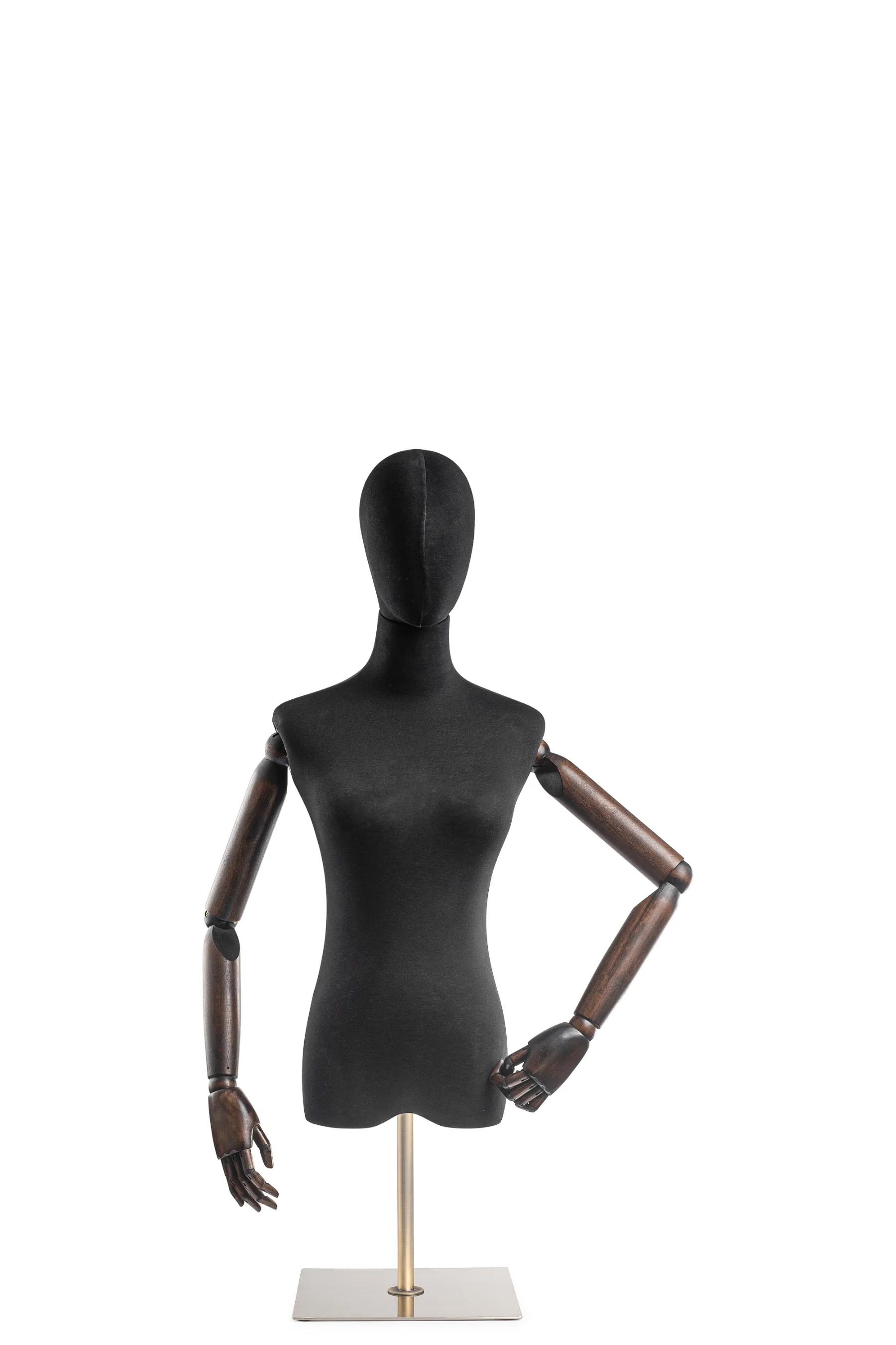 Female Display Dress Form on Metal Tabletop Base (Head & Arms Version) - Image 8