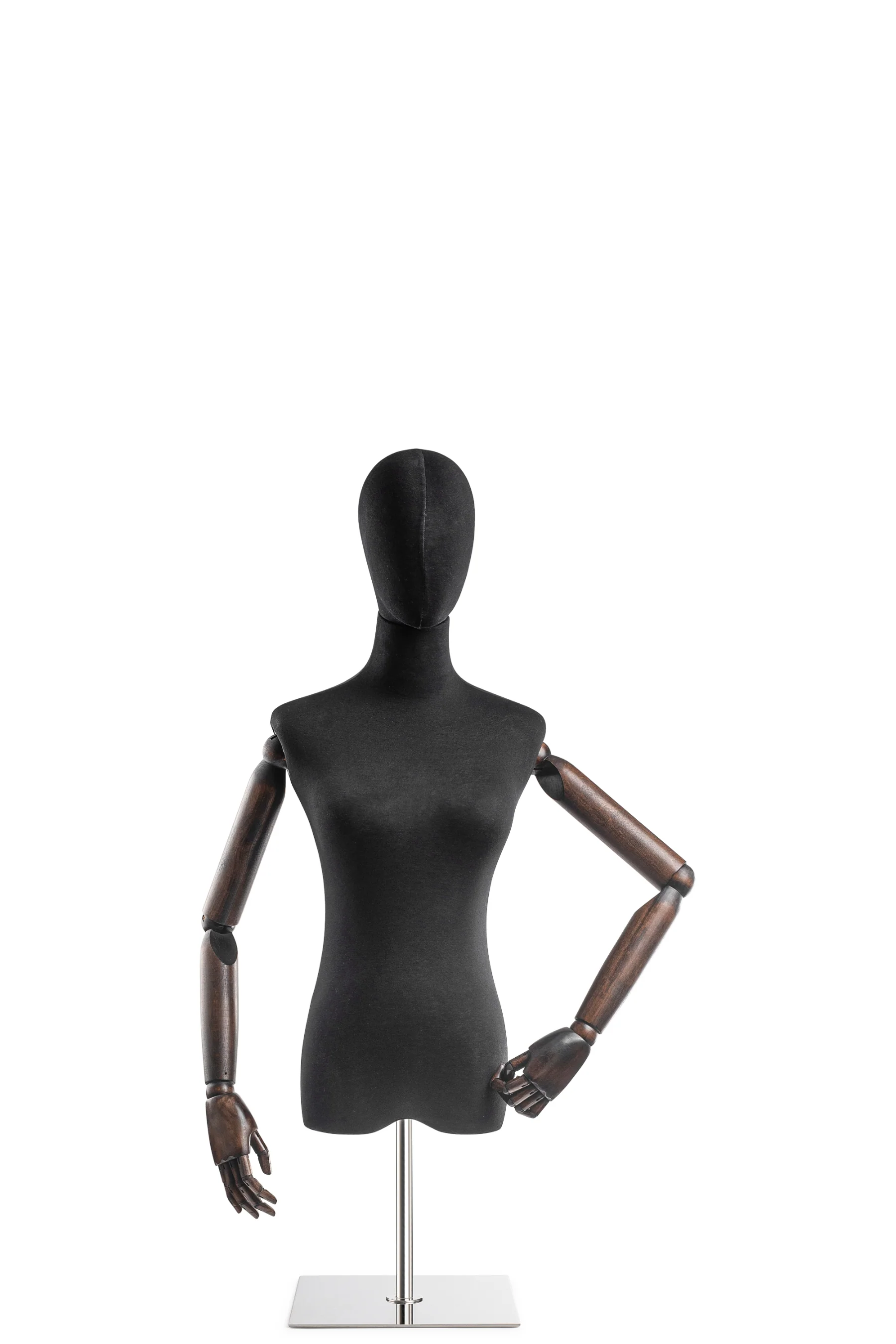 Female Display Dress Form on Metal Tabletop Base (Head & Arms Version) - Image 9