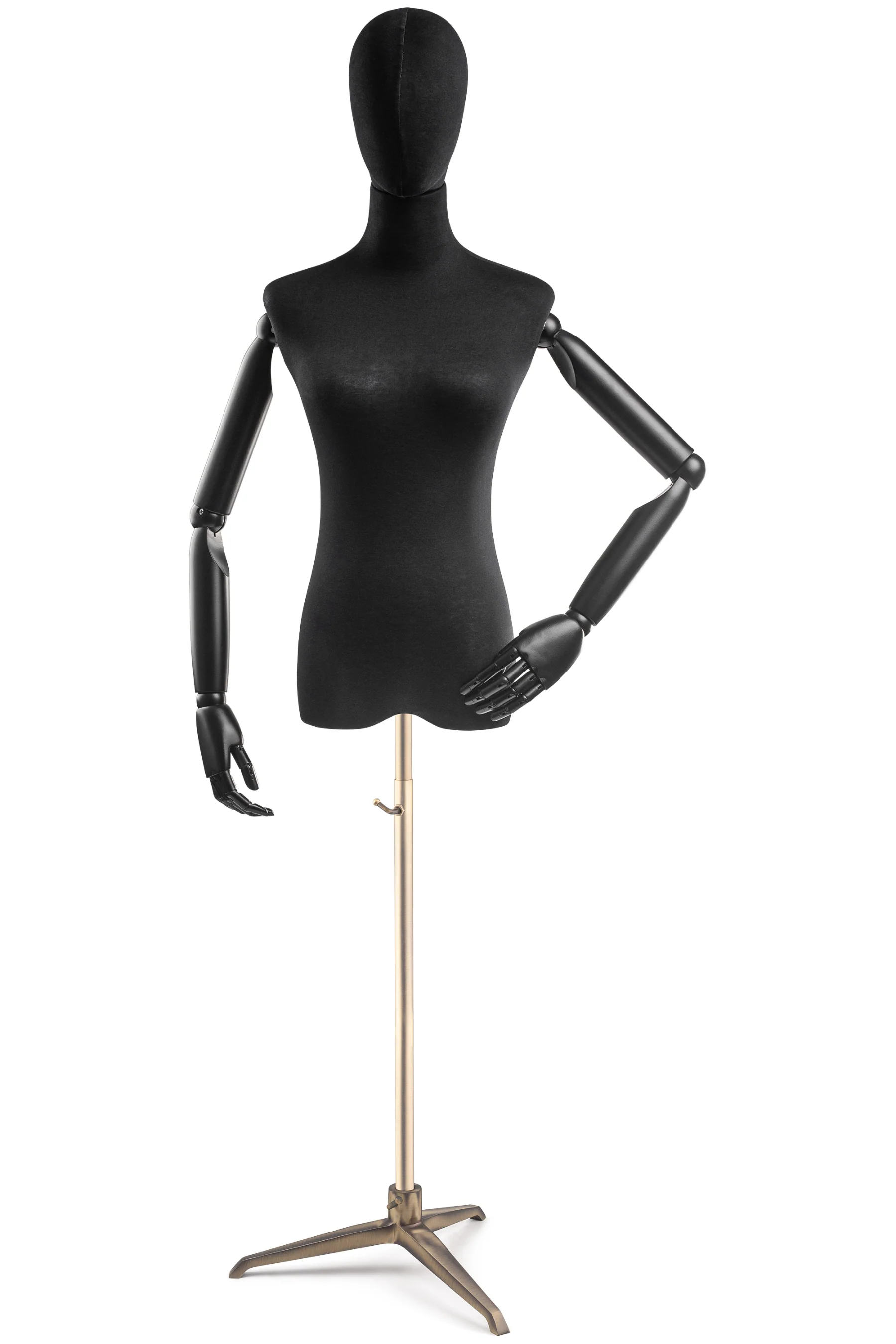 Female Display Dress Form on Metal Tripod Base (Head & Arms Version) - Image 6