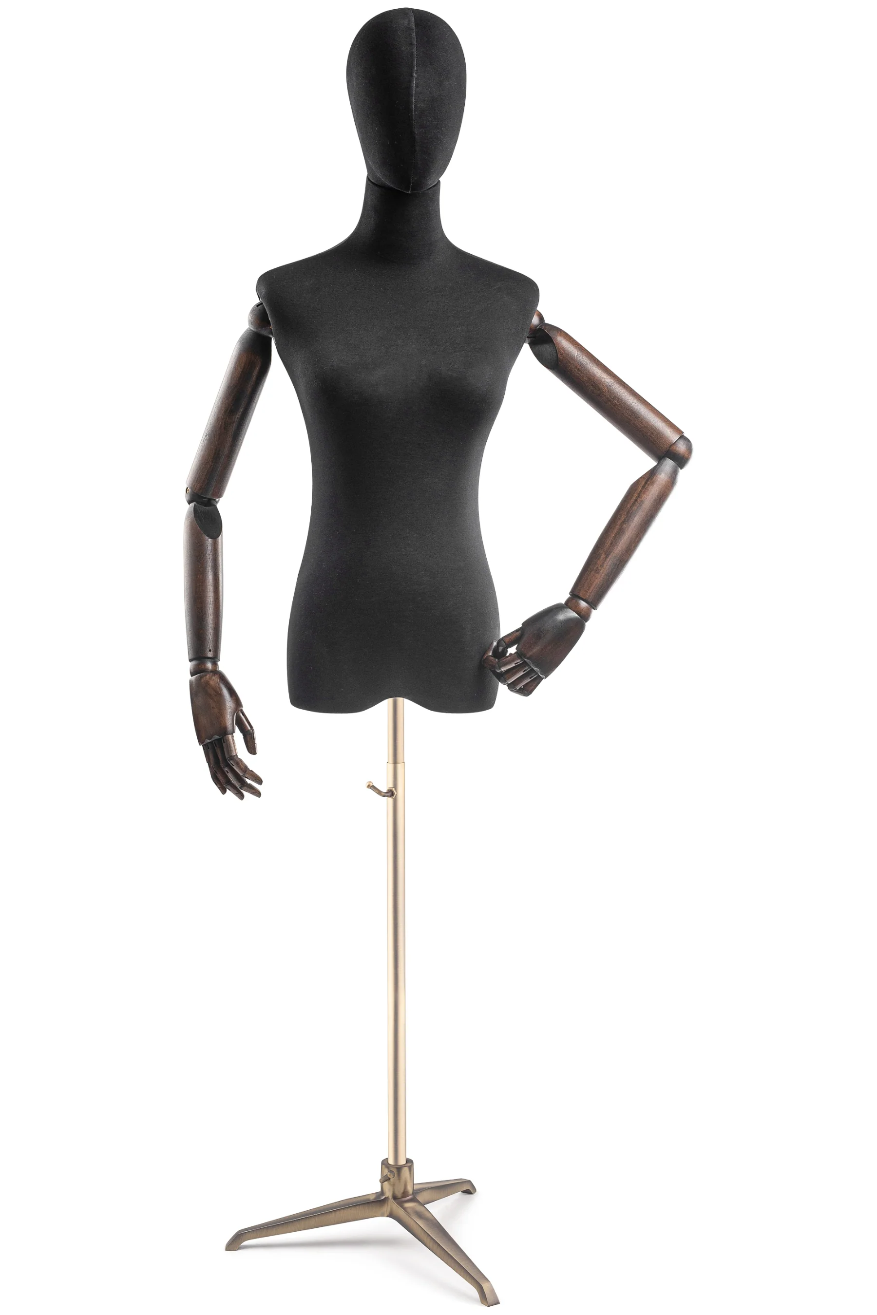 Female Display Dress Form on Metal Tripod Base (Head & Arms Version) - Image 8