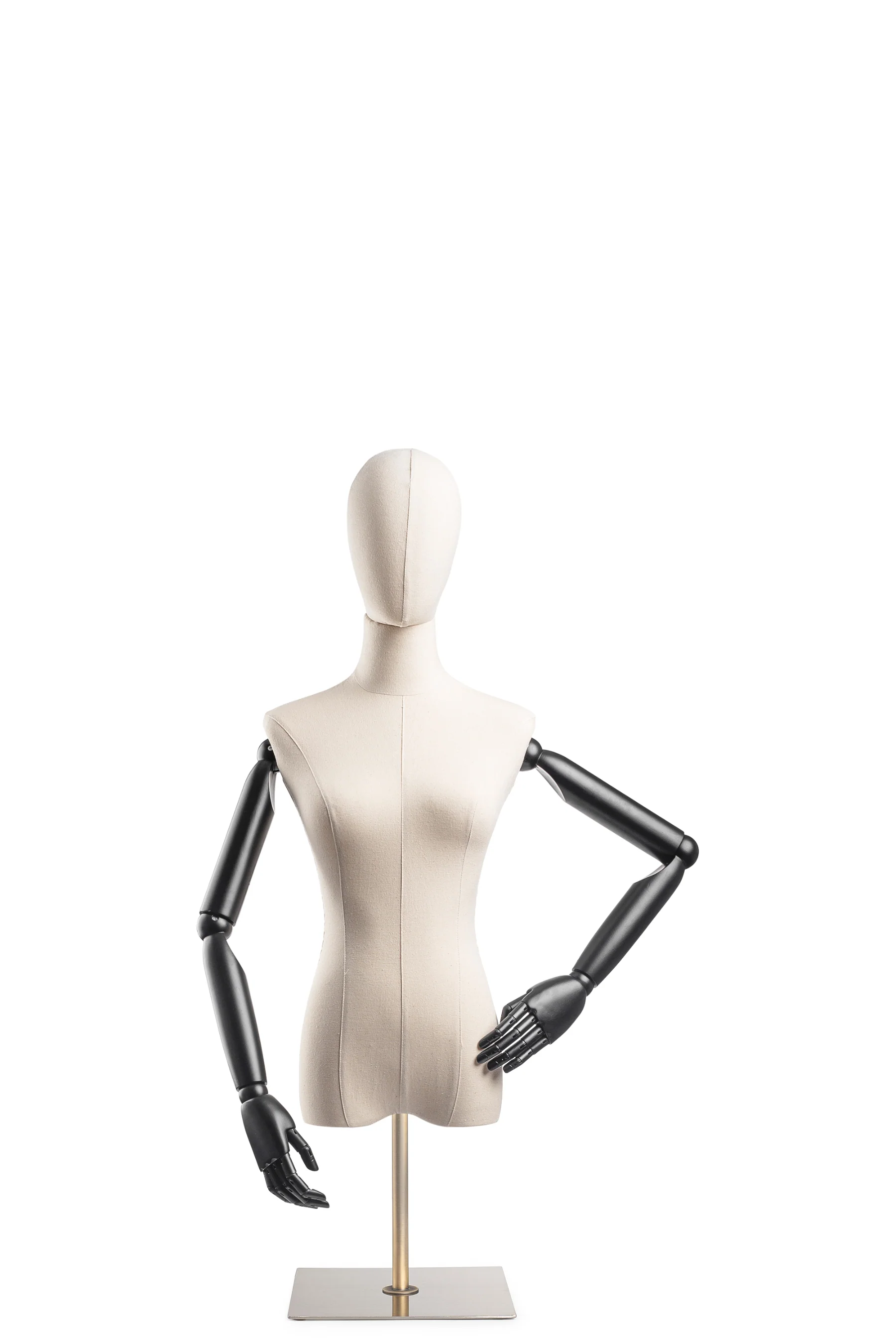 Female Display Dress Form on Metal Tabletop Base (Head & Arms Version) - Image 20