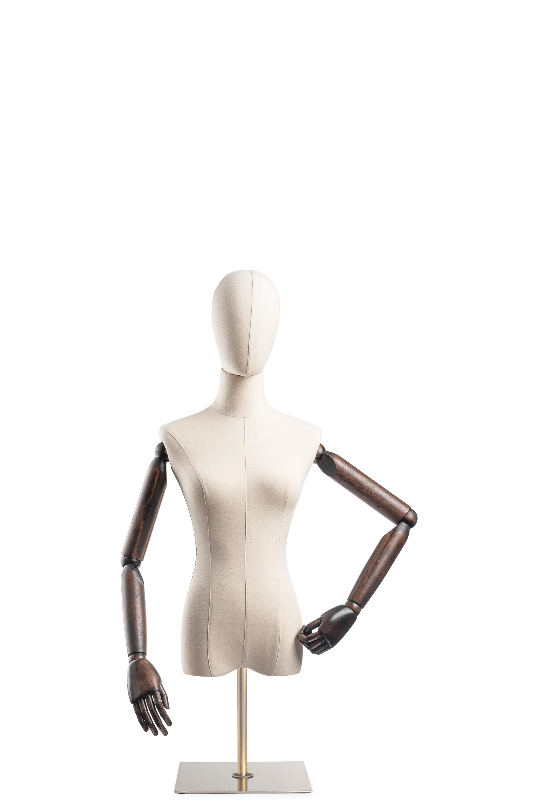 Female Display Dress Form on Metal Tabletop Base (Head & Arms Version) - Image 8
