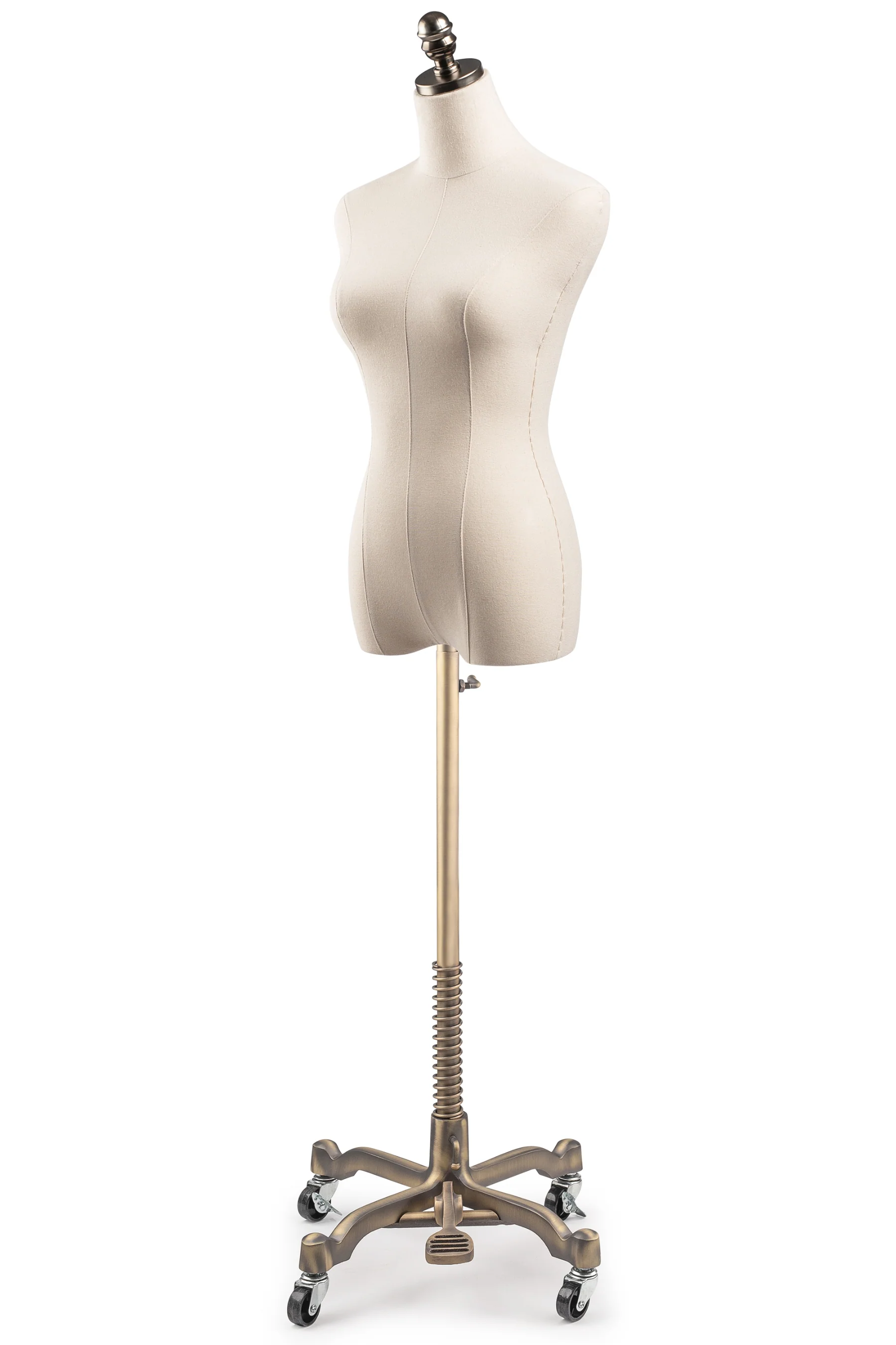 Female Display Dress Form on Metal Rolling Base - Image 11