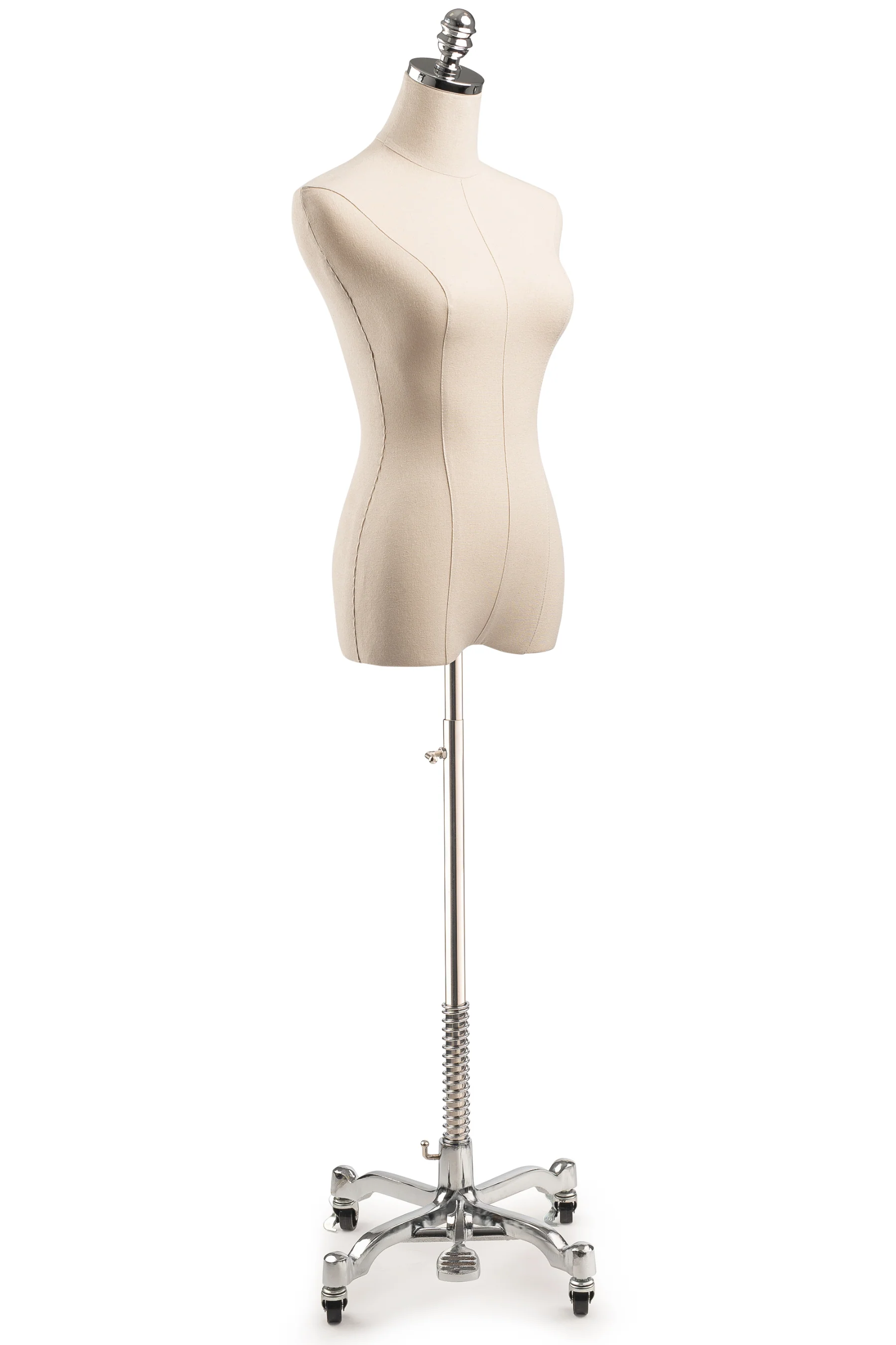 Female Display Dress Form on Metal Rolling Base - Image 18