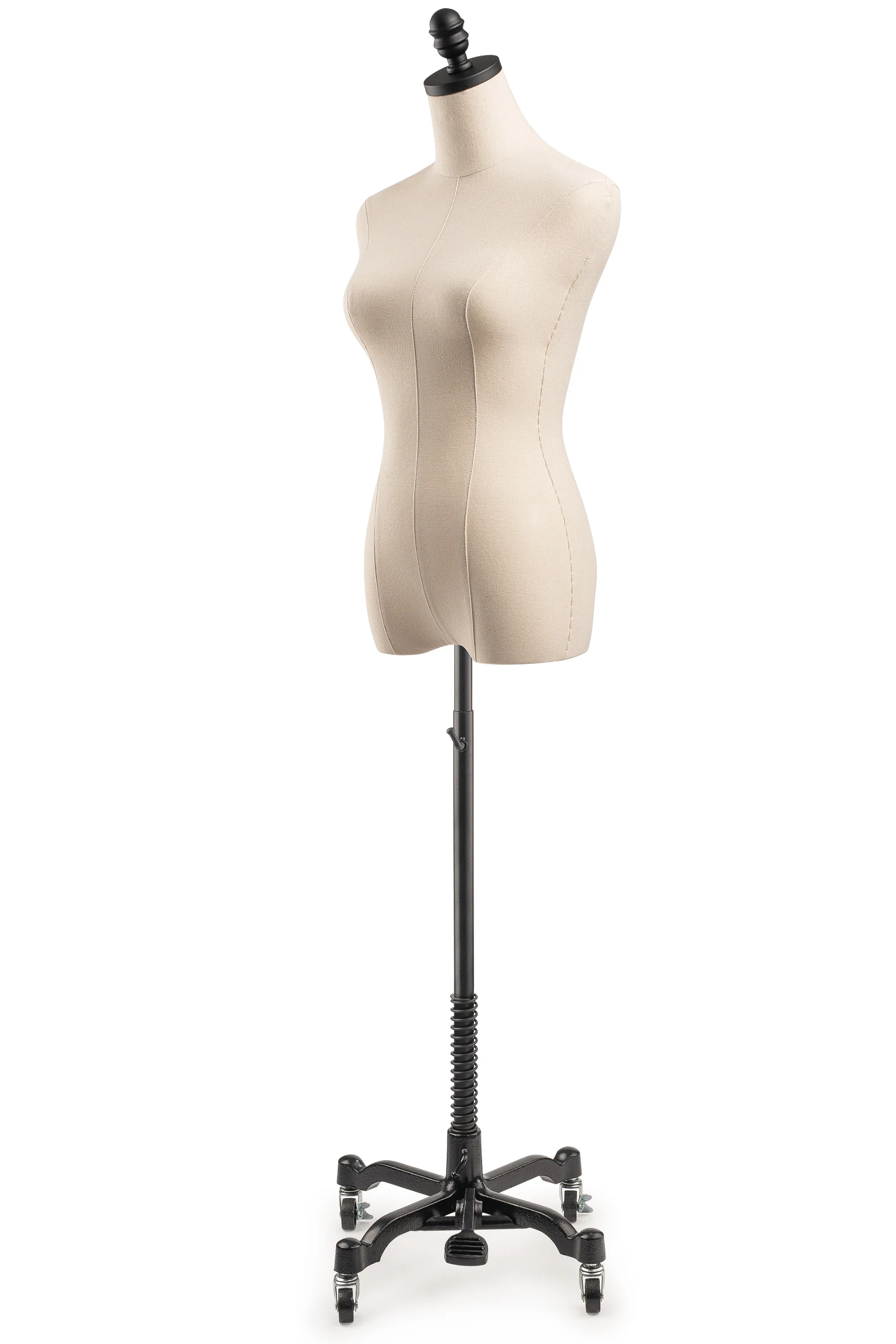 Female Display Dress Form on Metal Rolling Base - Image 3