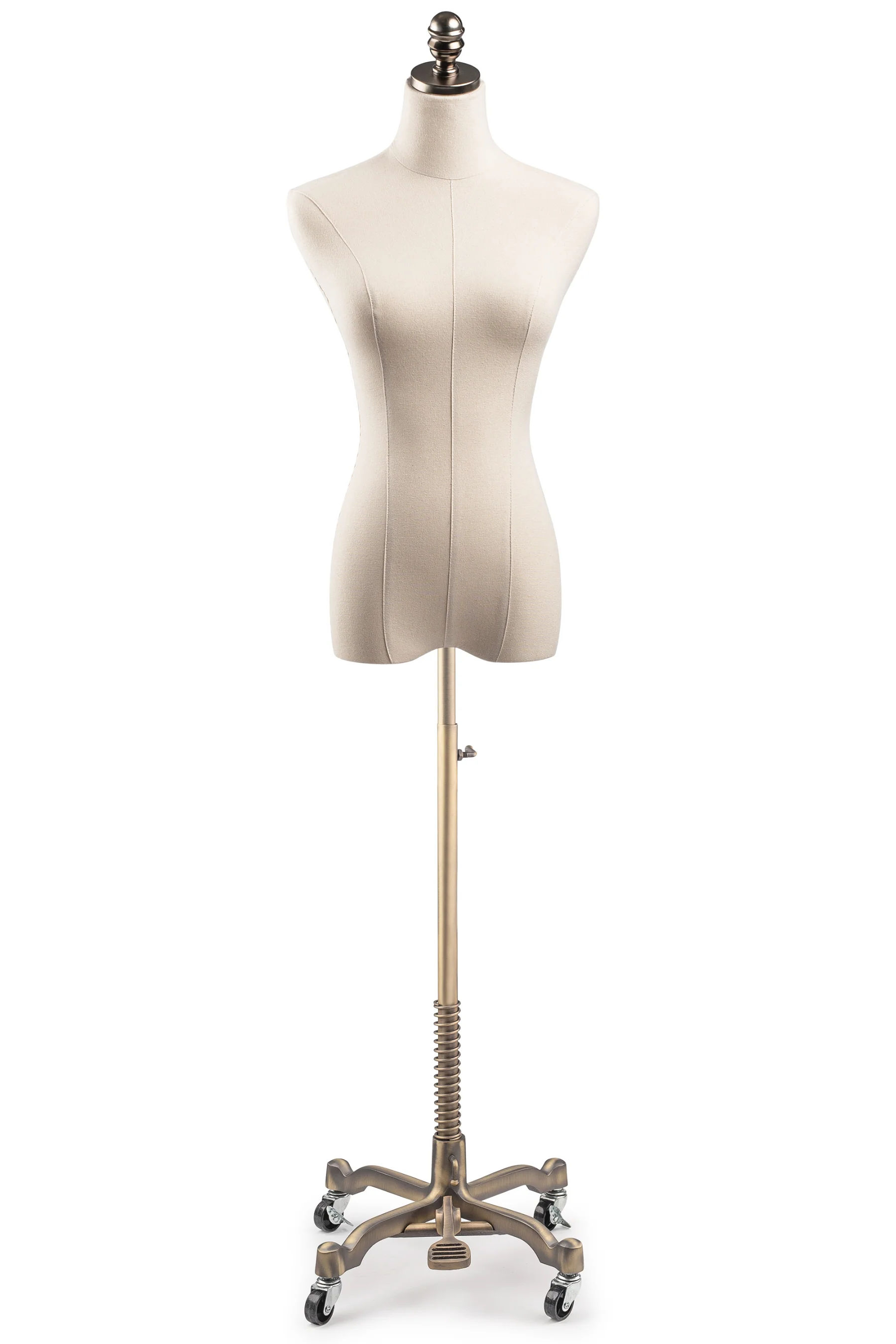 Female Display Dress Form on Metal Rolling Base - Image 9
