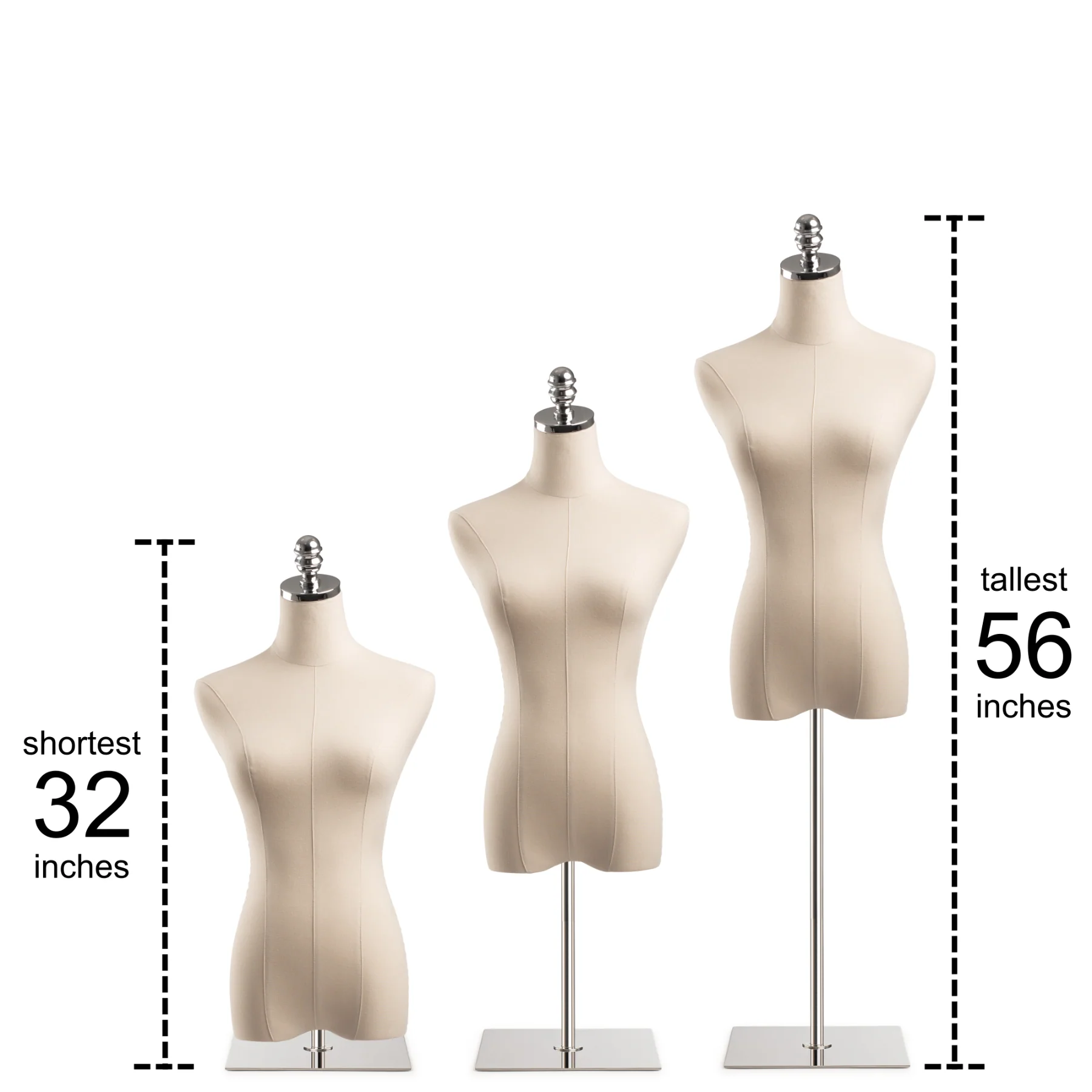 Female Display Dress Form on Metal Tabletop Base - Image 8