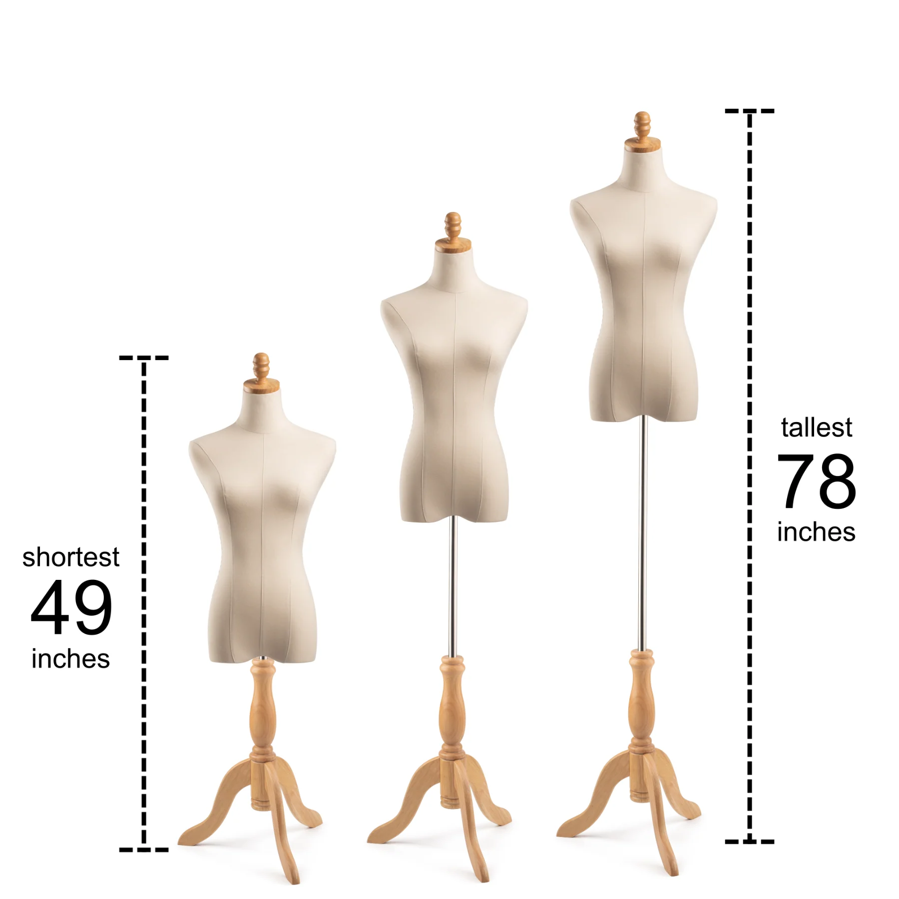 Female Display Dress Form on Wood Tripod Base - Image 19