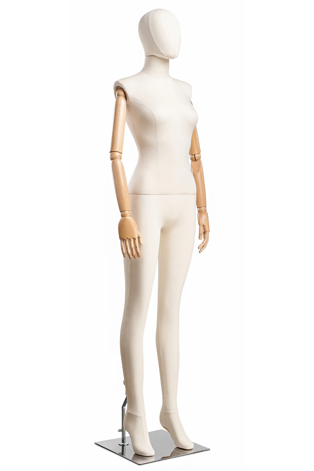 Female Fabric Wrapped Mannequin in Standing or Sitting Pose w/ Articulating Arms (WP Series) - Image 4