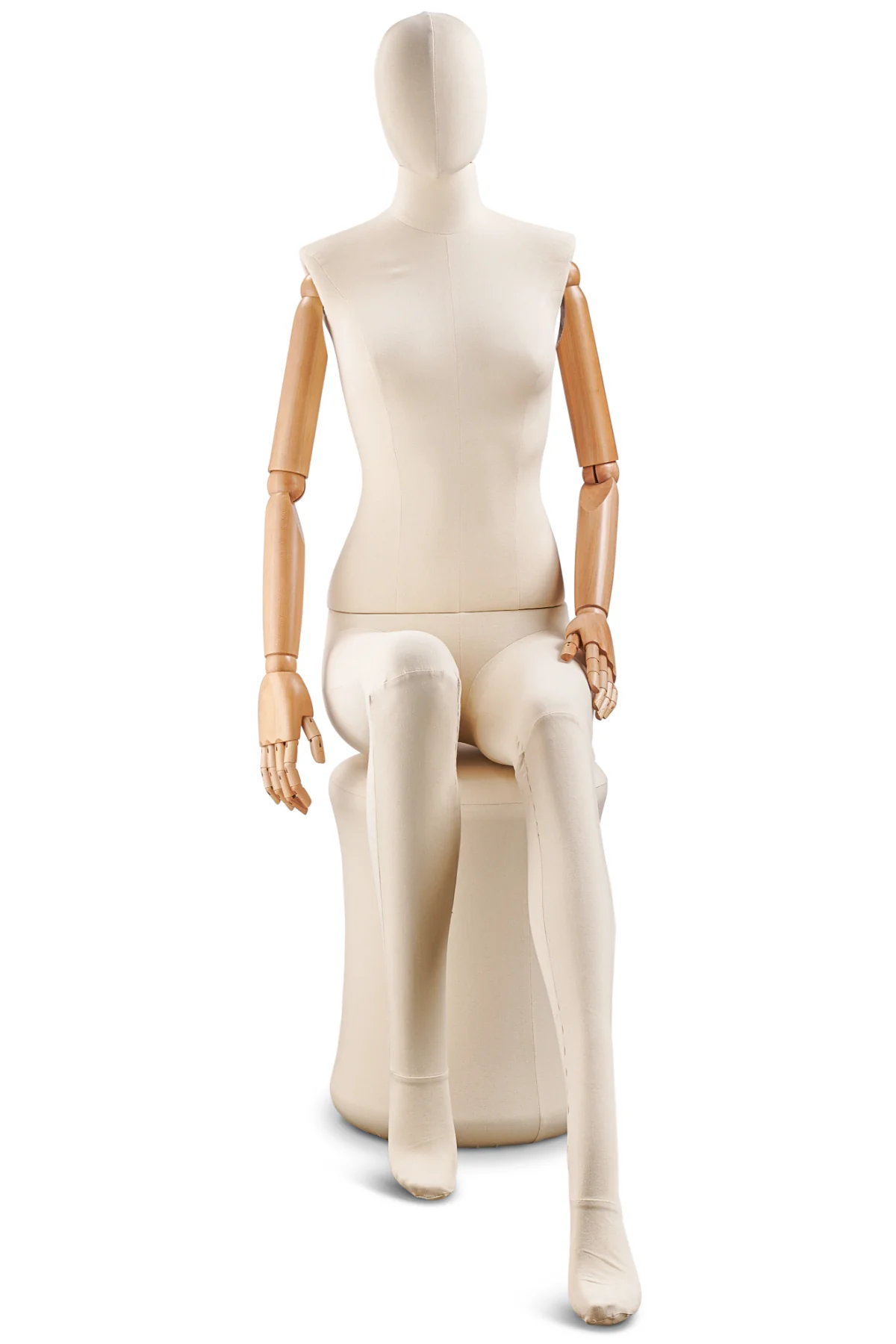 Female Fabric Wrapped Mannequin in Standing or Sitting Pose w/ Articulating Arms (WP Series) - Image 43