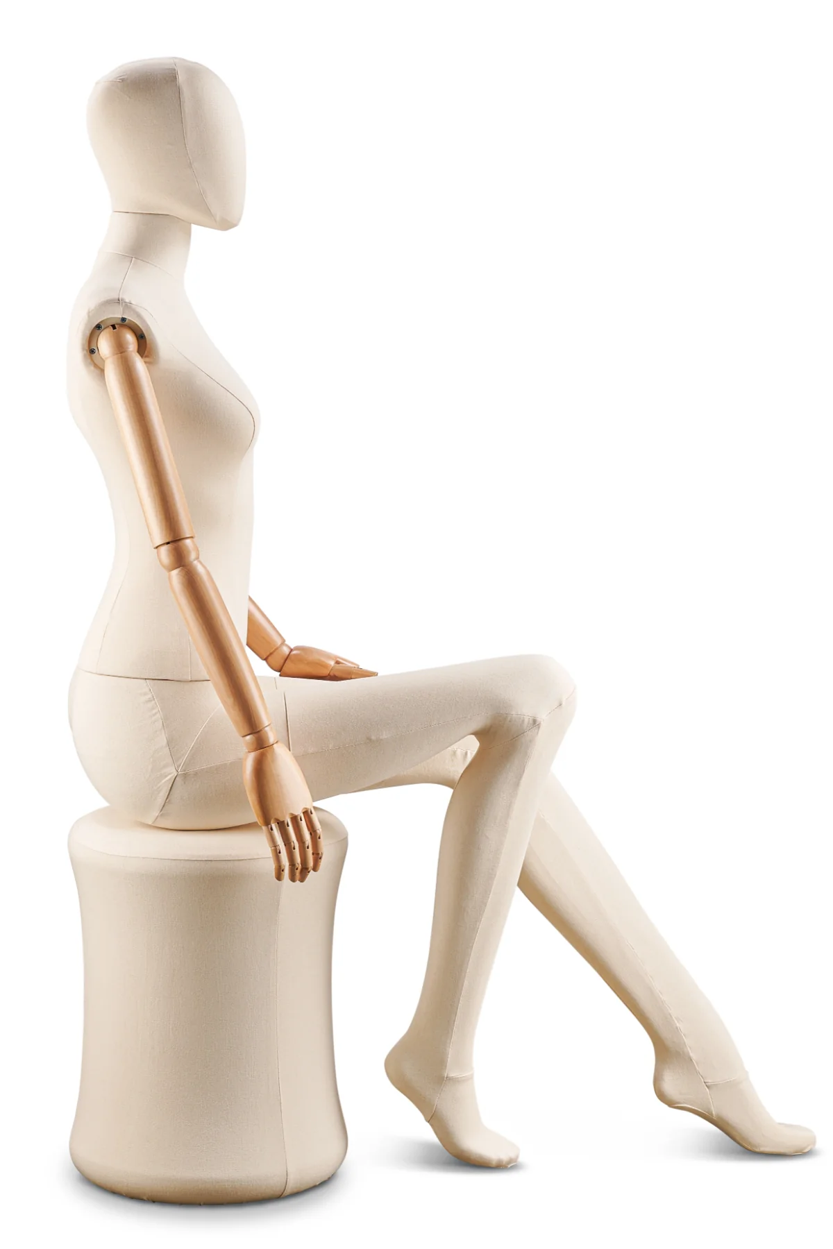 Female Fabric Wrapped Mannequin in Standing or Sitting Pose w/ Articulating Arms (WP Series) - Image 45