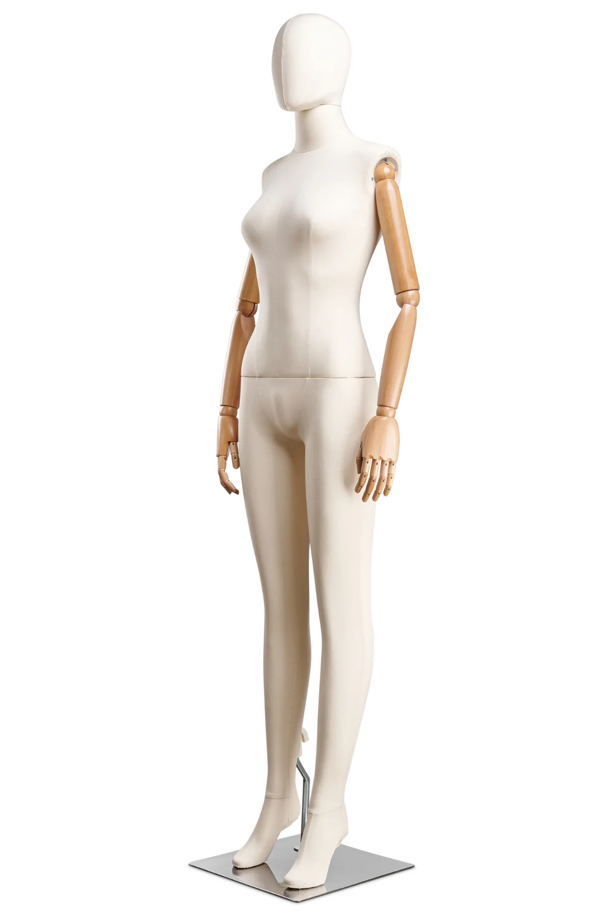 Female Fabric Wrapped Mannequin in Standing or Sitting Pose w/ Articulating Arms (WP Series) - Image 9
