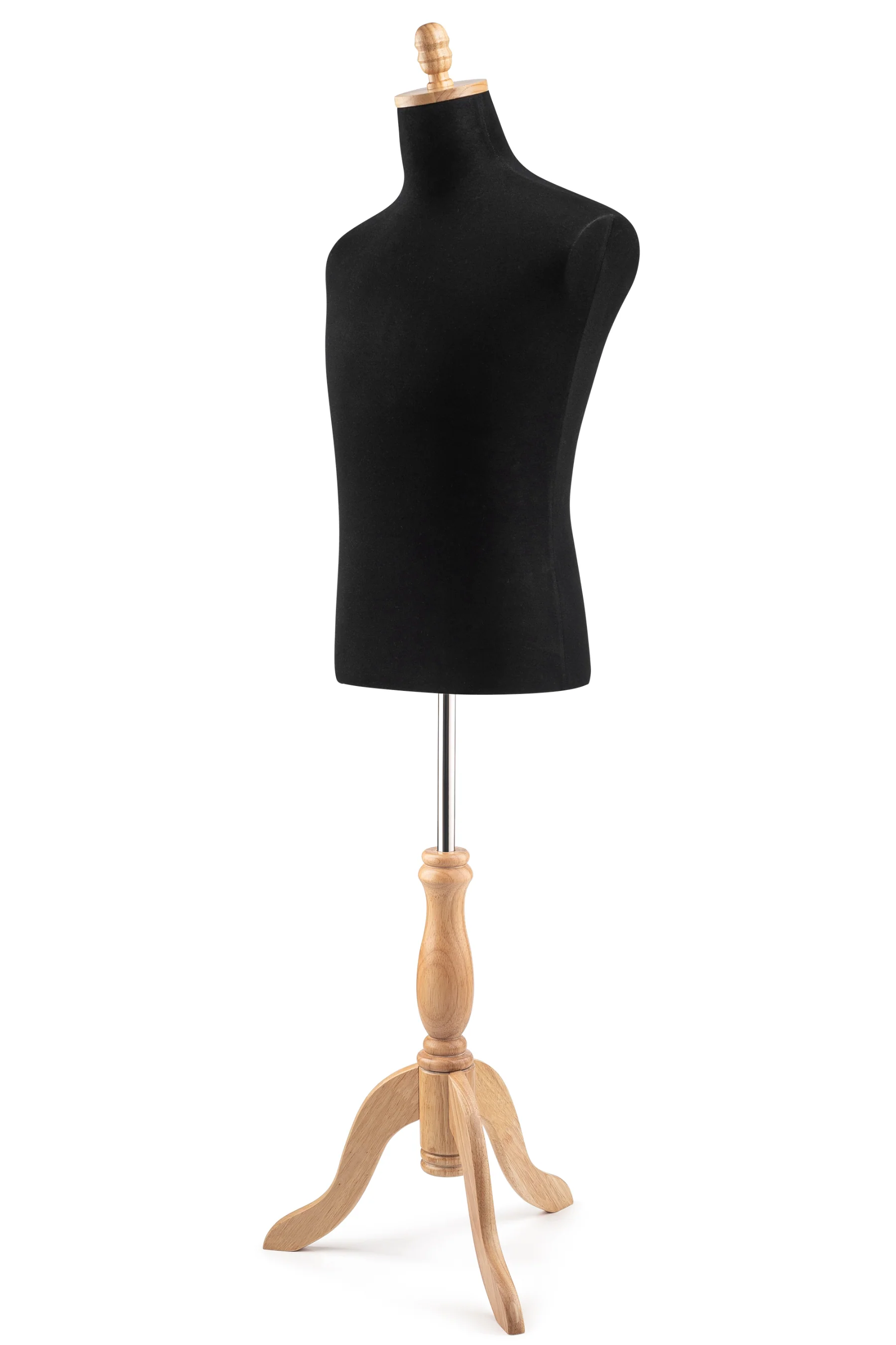 Male Display Dress Form on Wood Tripod Base - Image 3