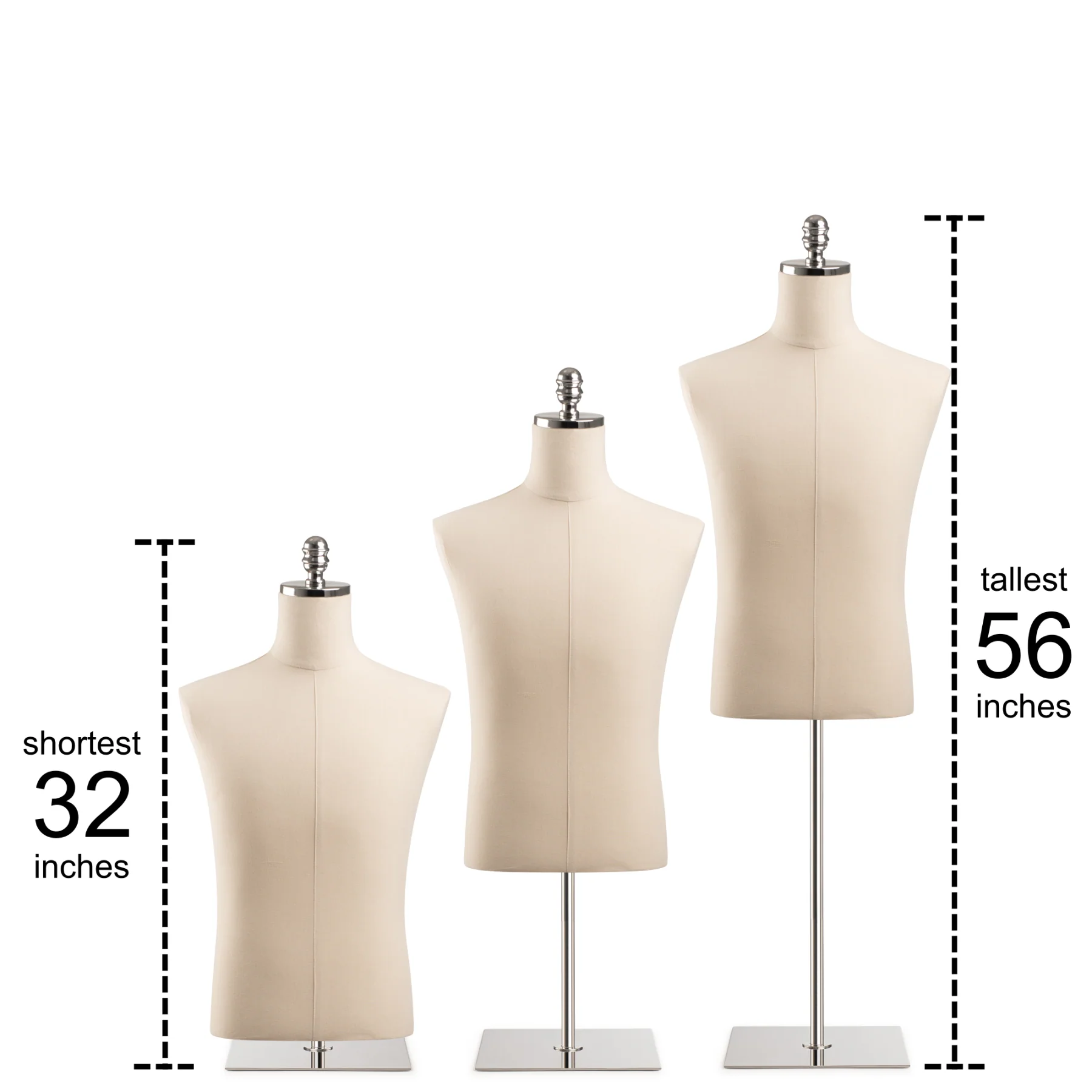Male Display Dress Form on Metal Tabletop Base - Image 17