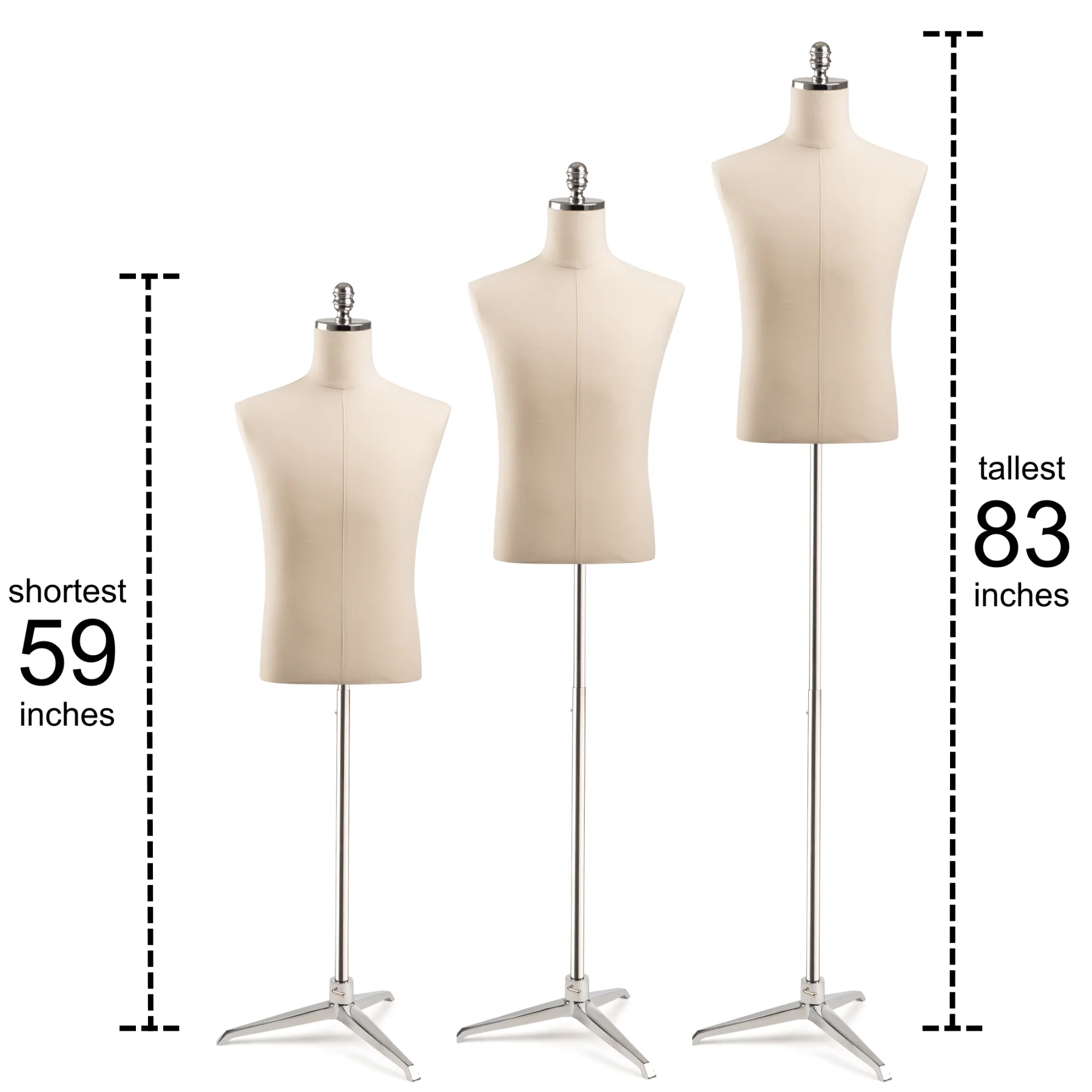 Male Display Dress Form on Metal Tripod Base - Image 10