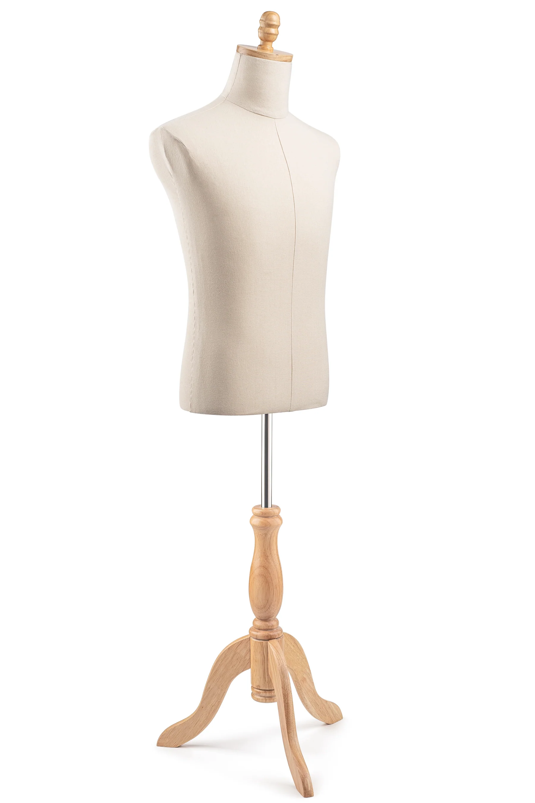 Male Display Dress Form on Wood Tripod Base - Image 2