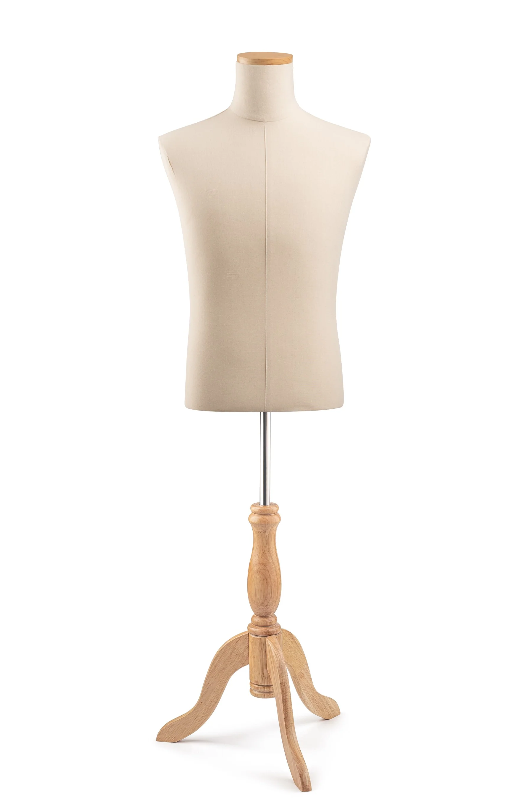 Male Display Dress Form on Wood Tripod Base - Image 6