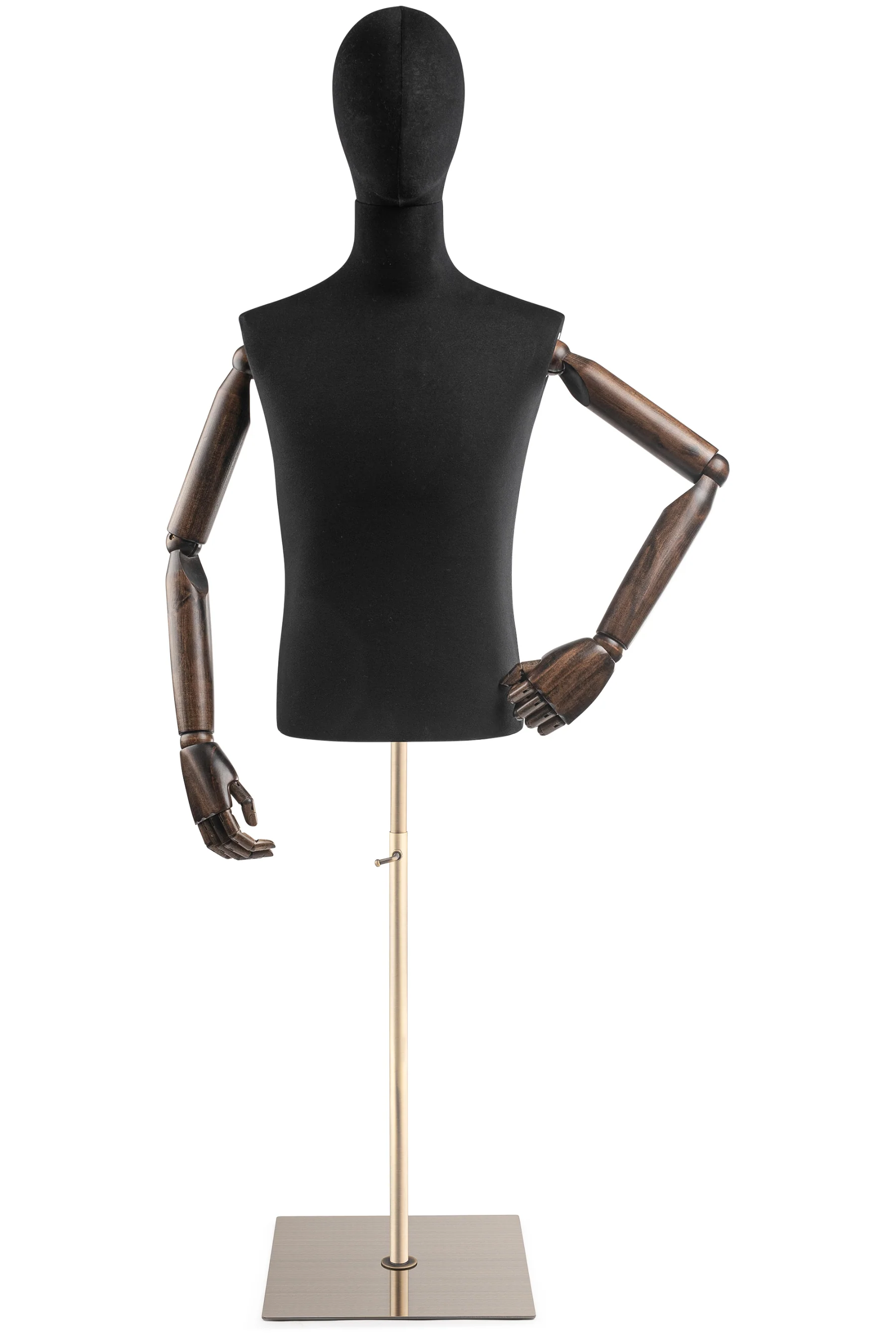 Male Display Dress Form on Metal Flat Base (Head & Arms Version) - Image 15