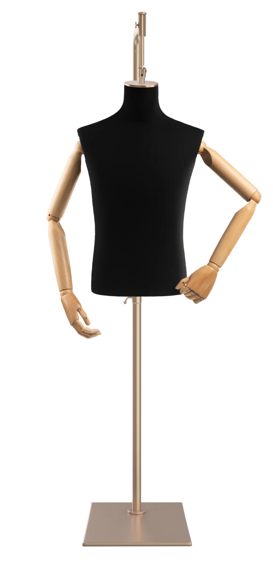 Male Display Dress Form on Metal Hanging Base (Head & Arms Version) - Image 24