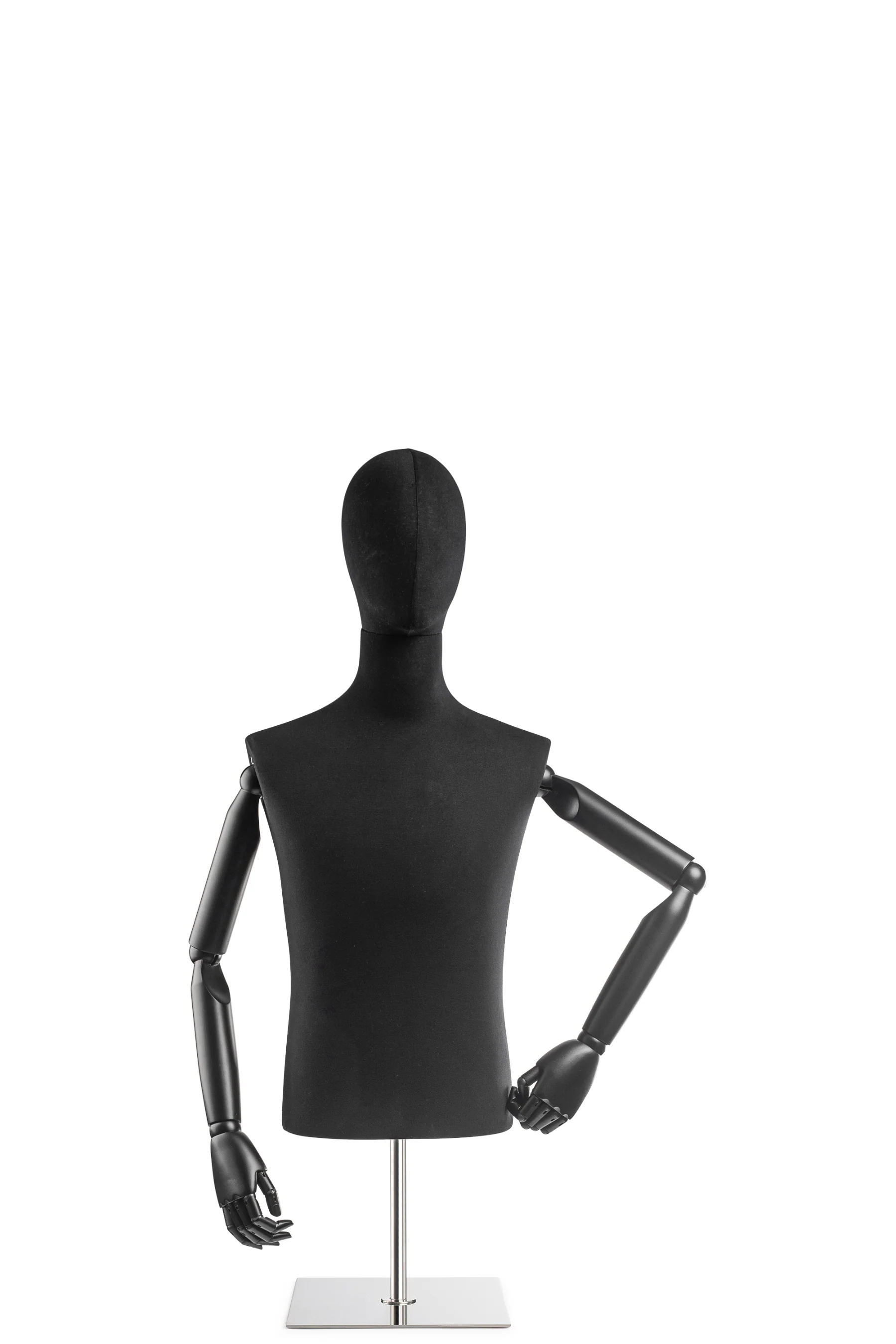 Male Display Dress Form on Metal Tabletop Base (Head & Arms Version) - Image 10