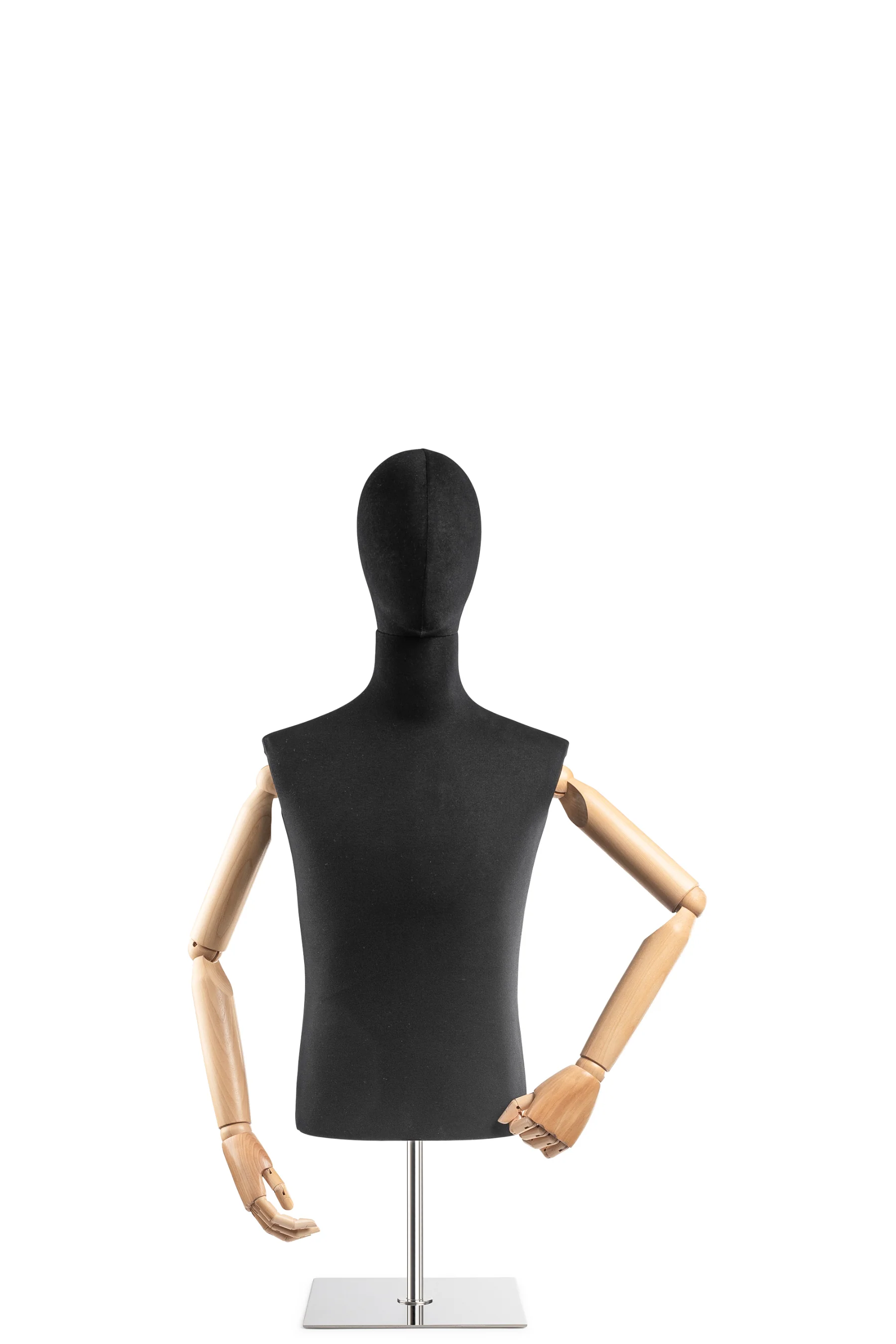 Male Display Dress Form on Metal Tabletop Base (Head & Arms Version) - Image 11