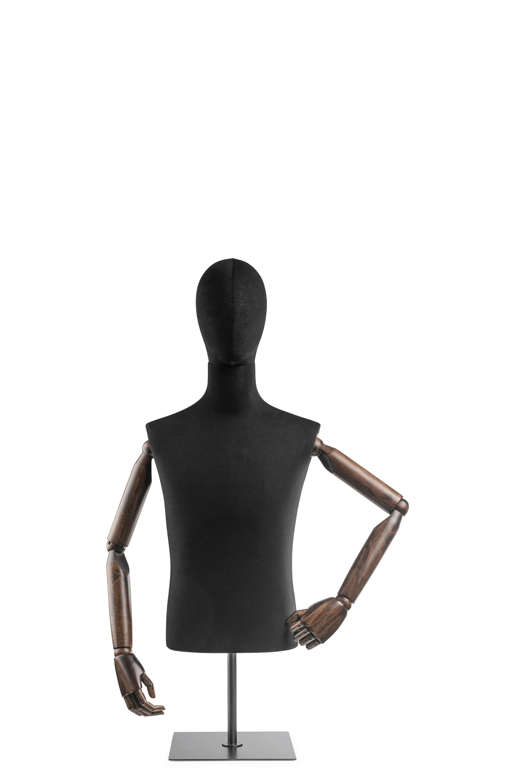 Male Display Dress Form on Metal Tabletop Base (Head & Arms Version) - Image 14