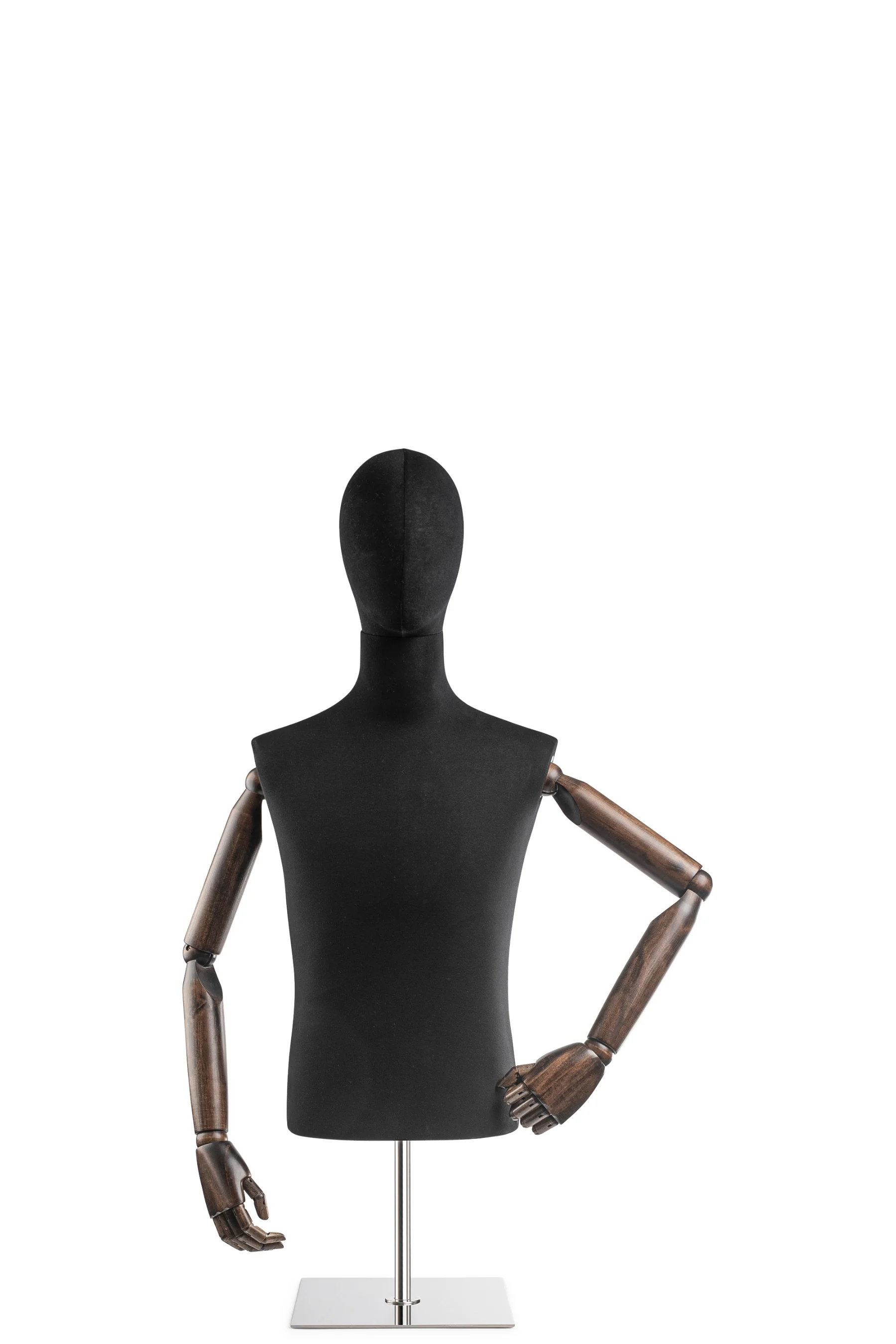 Male Display Dress Form on Metal Tabletop Base (Head & Arms Version) - Image 16