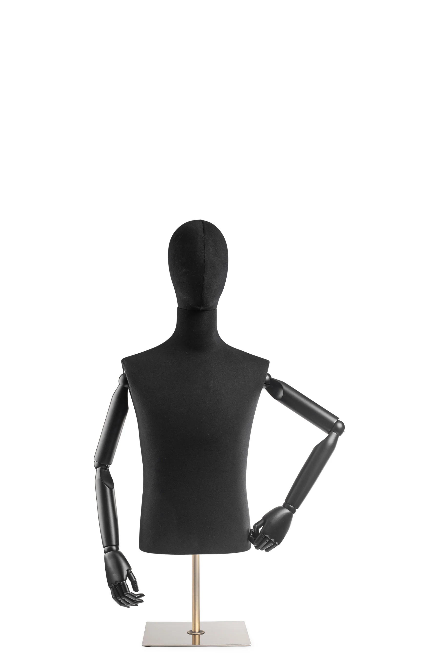 Male Display Dress Form on Metal Tabletop Base (Head & Arms Version) - Image 8