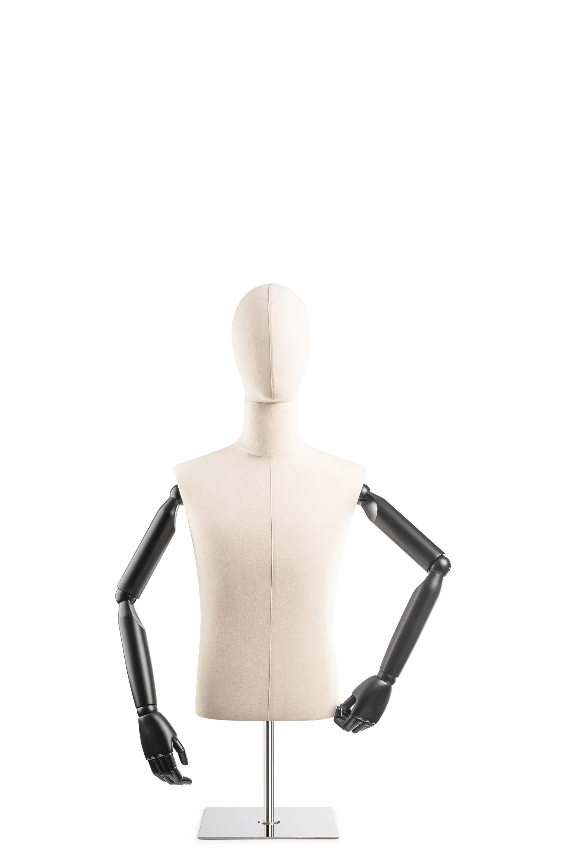 Male Display Dress Form on Metal Tabletop Base (Head & Arms Version) - Image 15