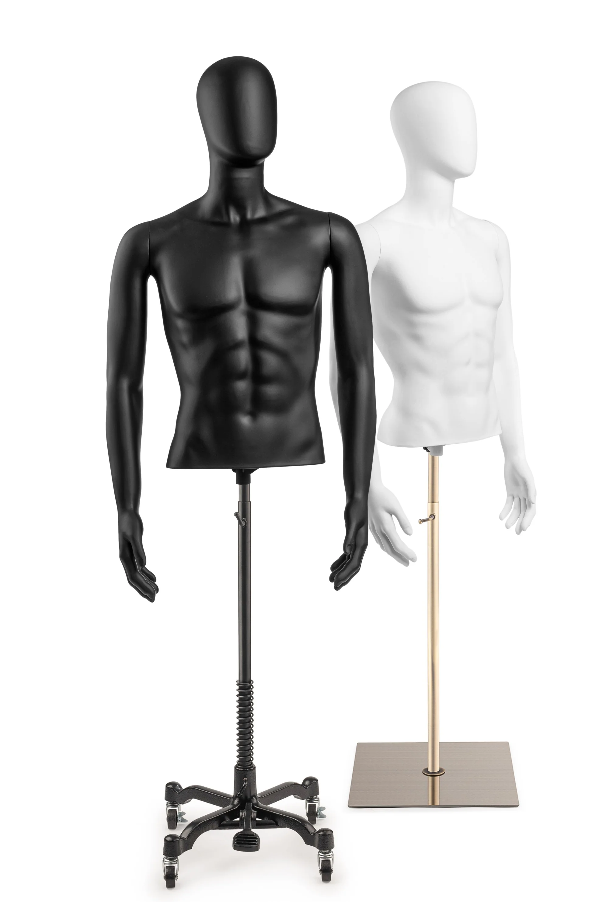 Male Egghead Torso Mannequin with Removable Arms