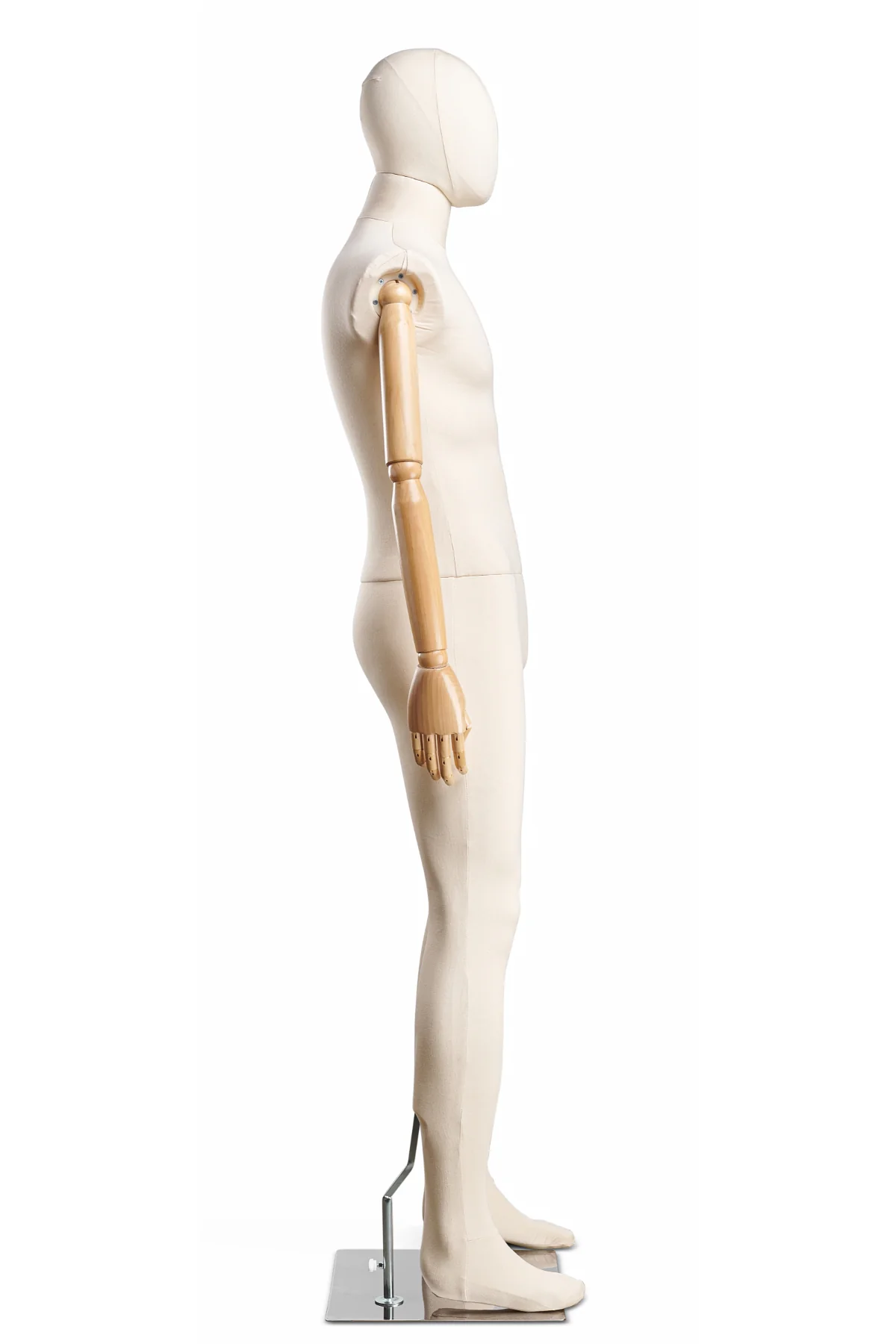 Male Fabric Wrapped Mannequin in Standing or Sitting Pose w/ Articulating Arms (WP Series) - Image 12