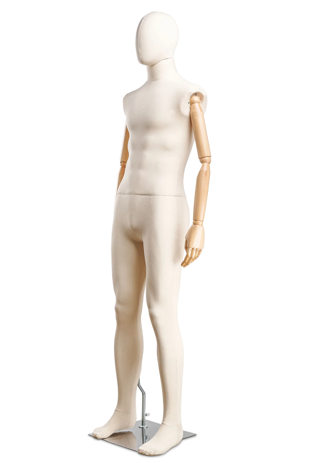 Male Fabric Wrapped Mannequin in Standing or Sitting Pose w/ Articulating Arms (WP Series) - Image 17