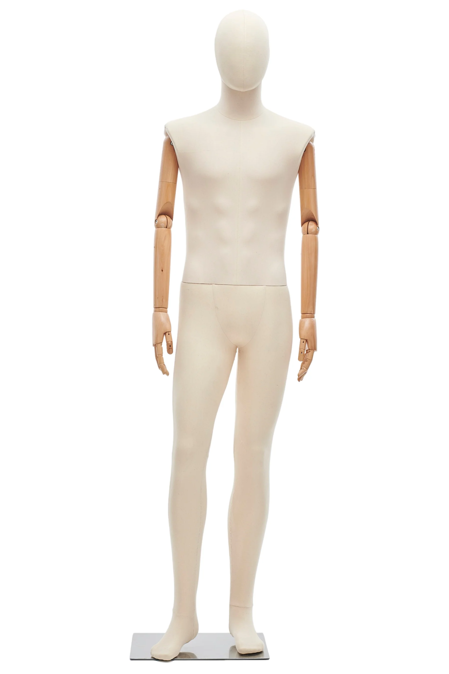 Male Fabric Wrapped Mannequin in Standing or Sitting Pose w/ Articulating Arms (WP Series) - Image 26
