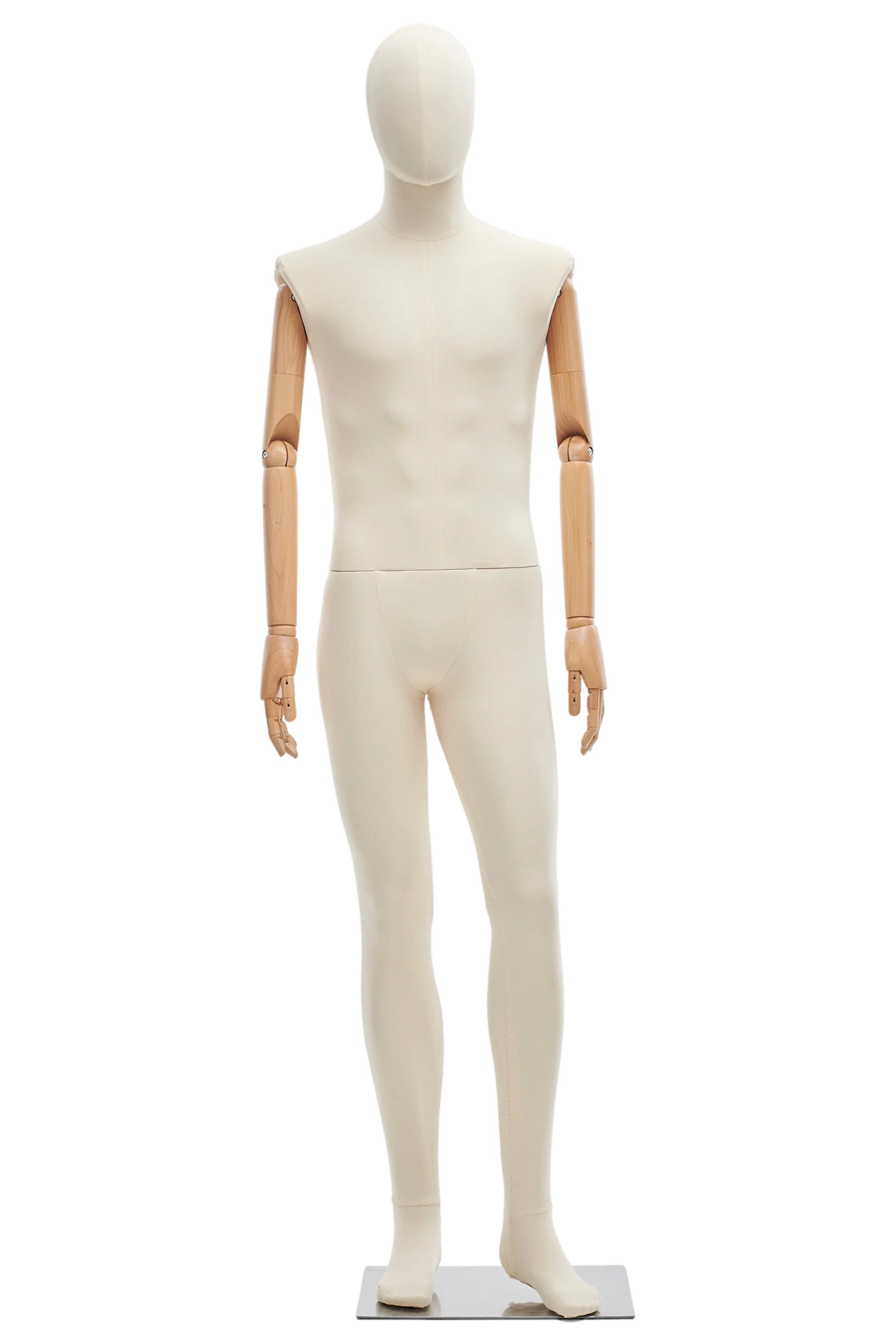 Male Fabric Wrapped Mannequin in Standing or Sitting Pose w/ Articulating Arms (WP Series) - Image 35