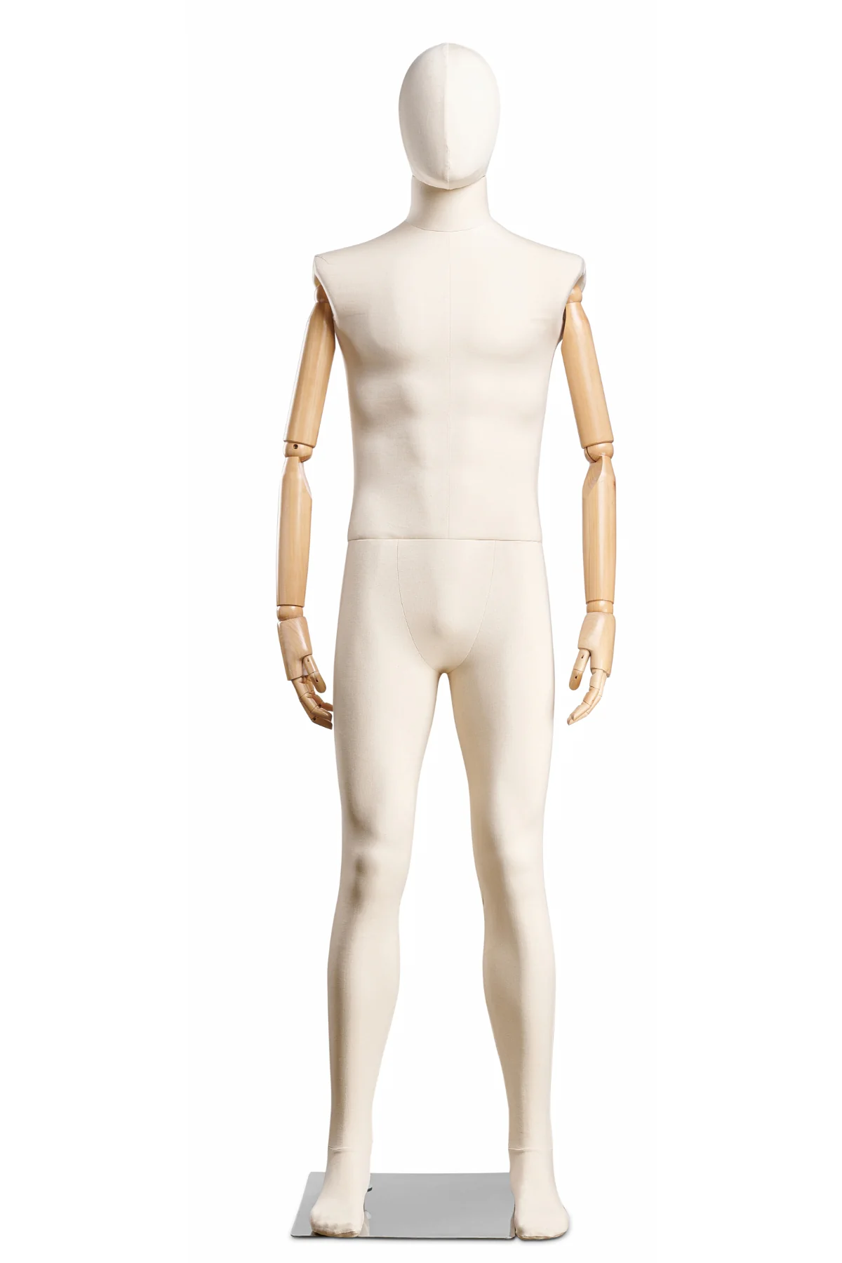 Male Fabric Wrapped Mannequin in Standing or Sitting Pose w/ Articulating Arms (WP Series) - Image 9